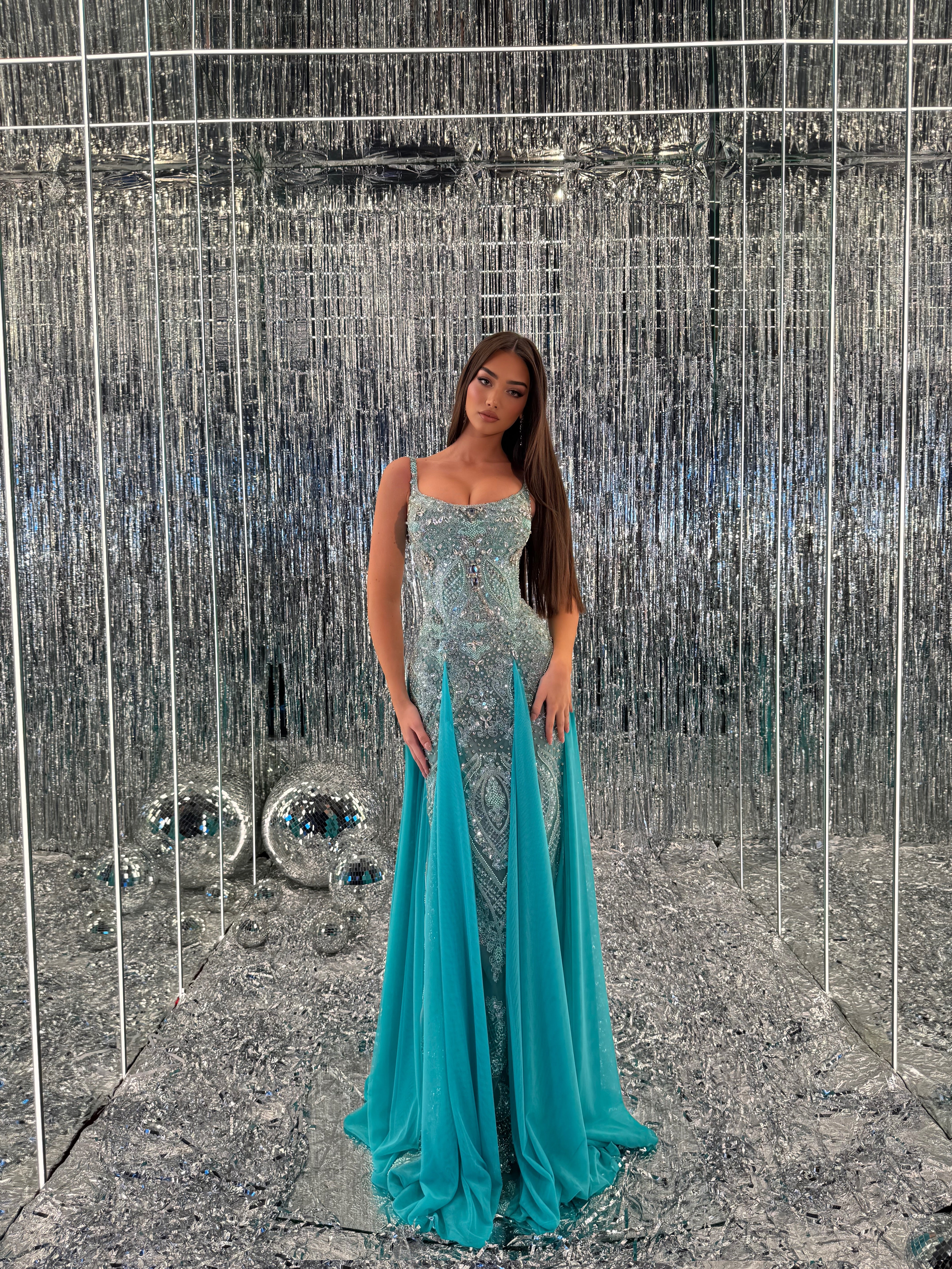 knee length dresses for ladies Bevza ~ Black Mermaid Dress main image 0