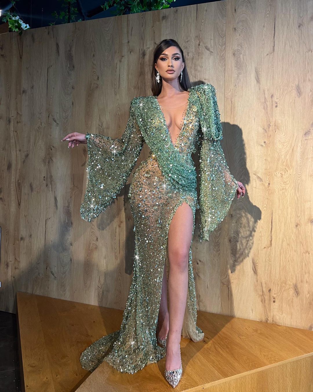 green mesh sleeve dress be right there mesh dress // green *zoco exclusive* xxxlarge