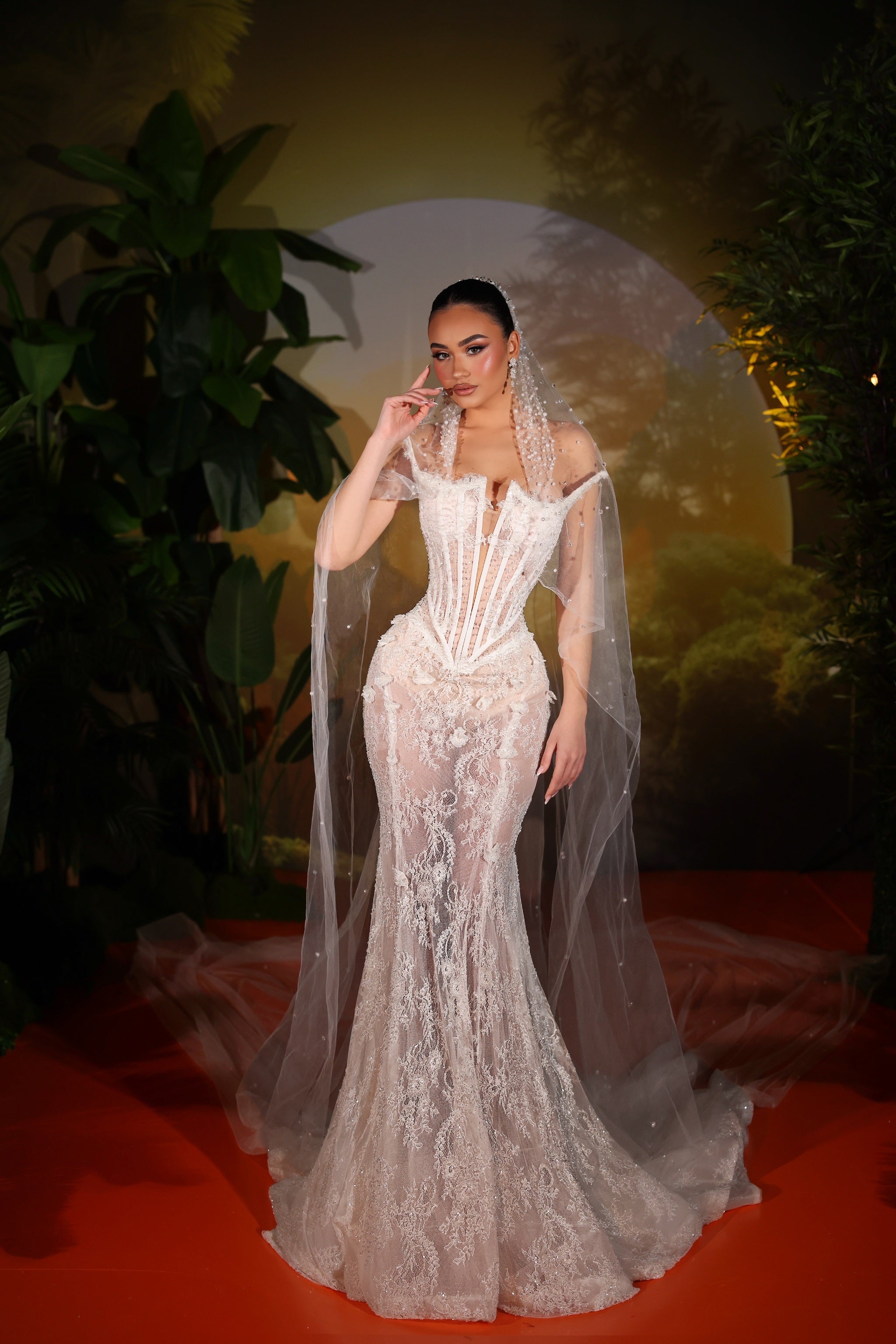 Daliana - Beaded Lace Mermaid Gown M Daliana - Beaded Lace Mermaid Gown M