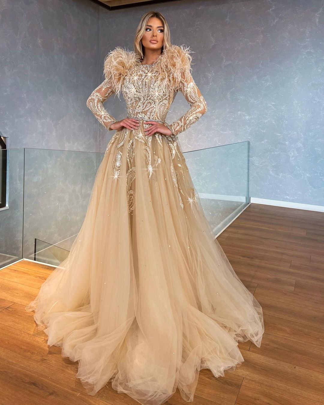 long party wear dresses 2023 brown evening dresses    fg2911 main image 0