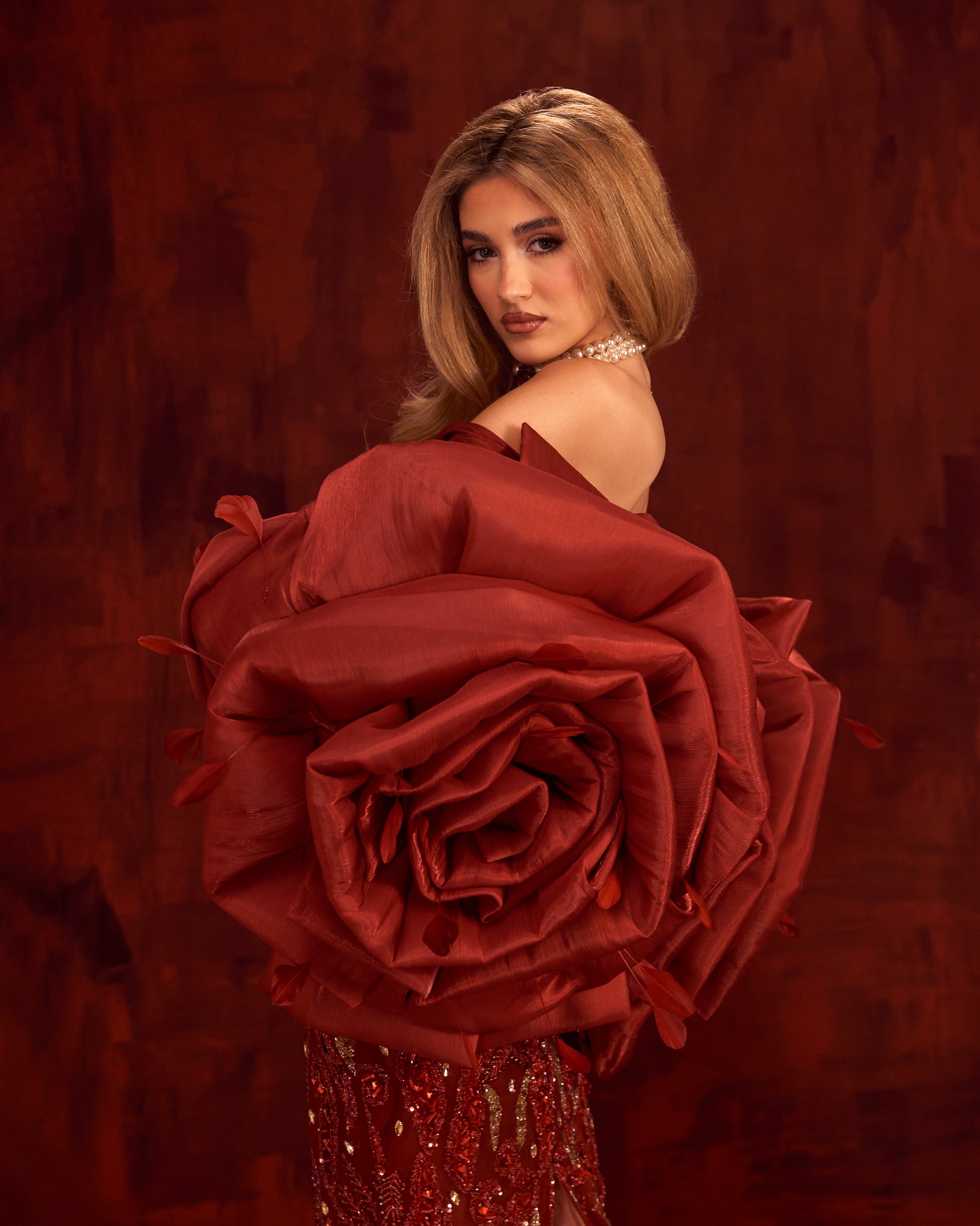 Esmara - Red Beaded Gown
