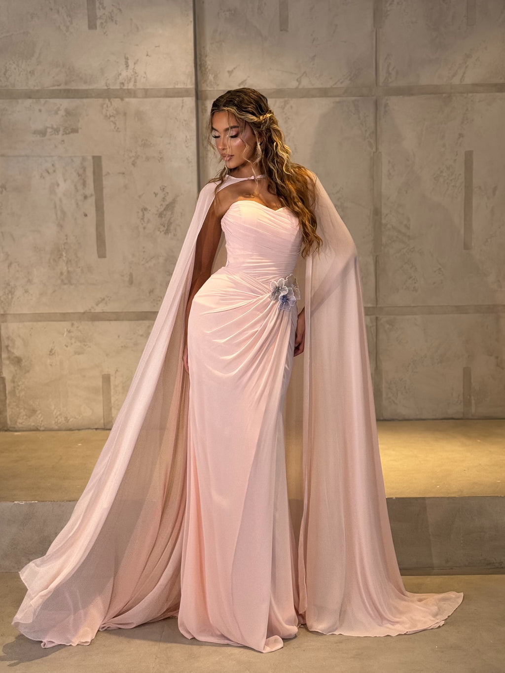 Elora - Draped Cape Gown