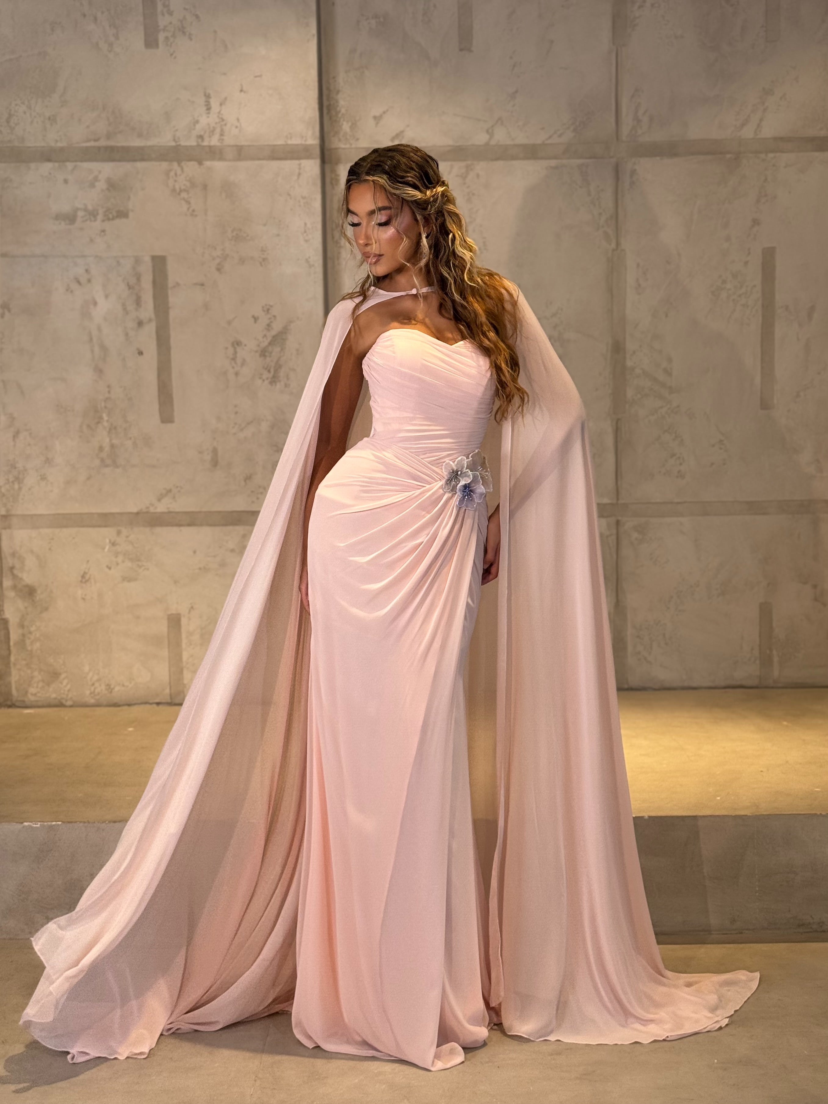 Elora - Draped Cape Gown