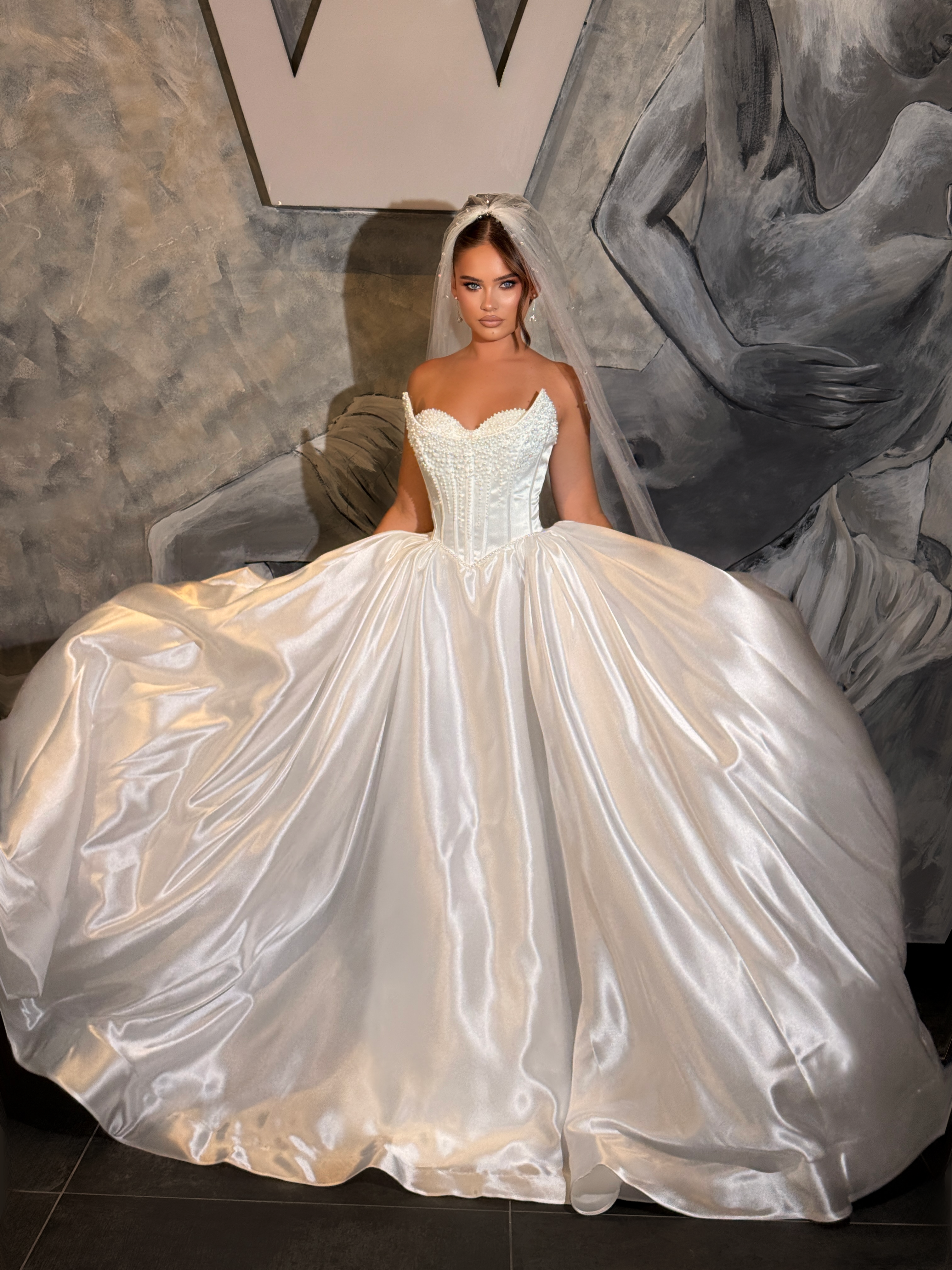 Alessandra - Pearl corset bridal gown