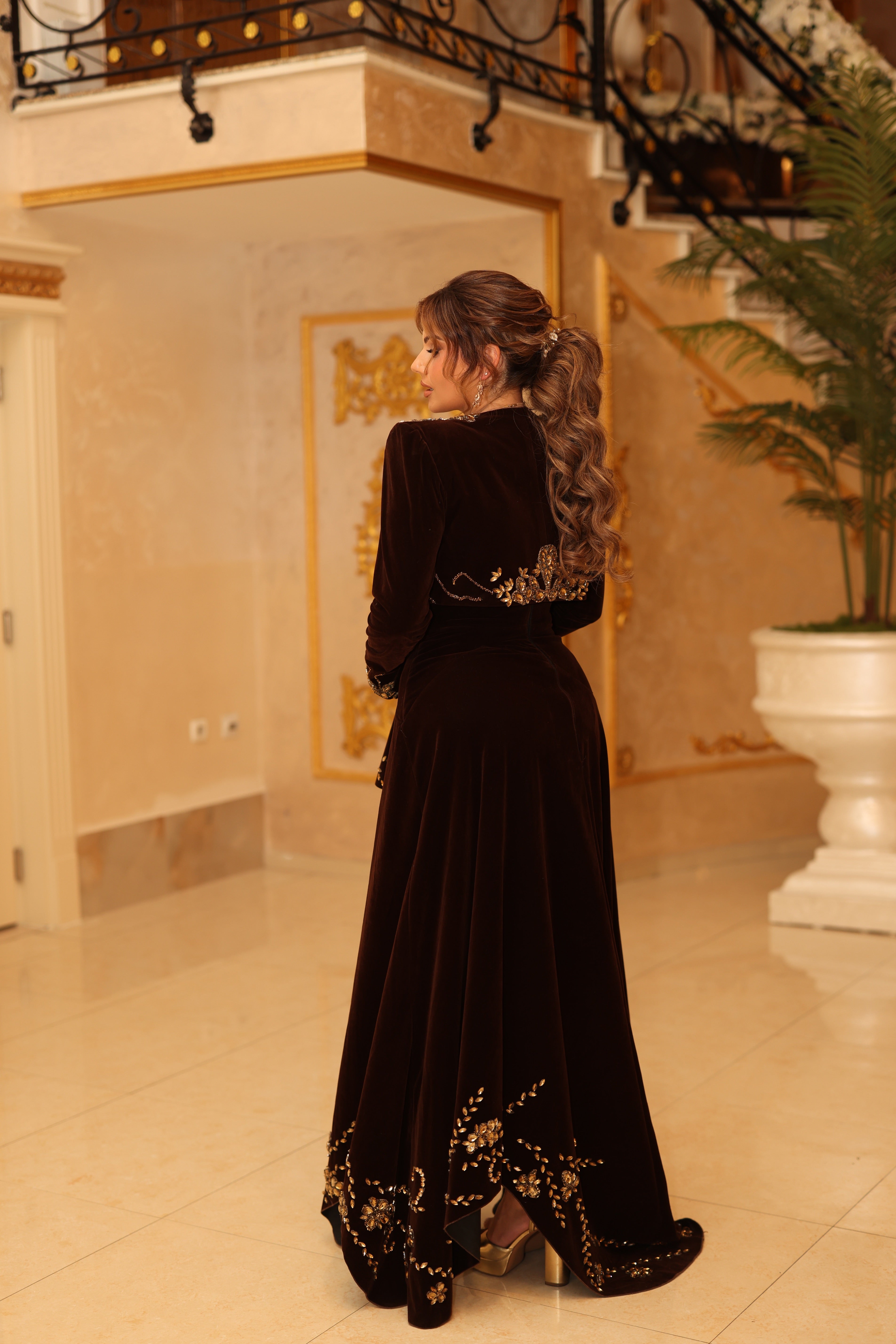 Andronika - Embellished Velvet Gown