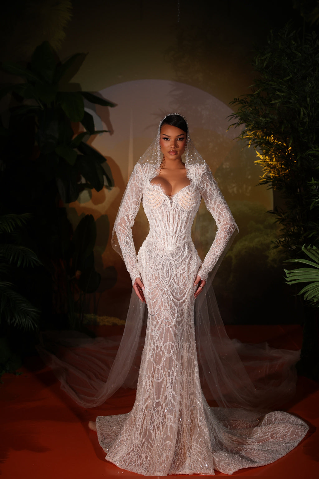 Diarla - Beaded Long Sleeve Gown