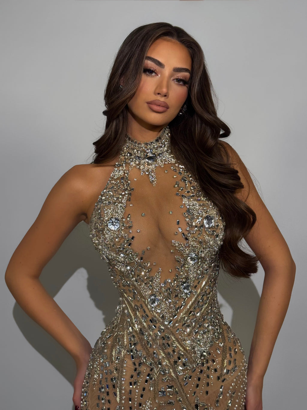Niara - Halter Crystal Gown
