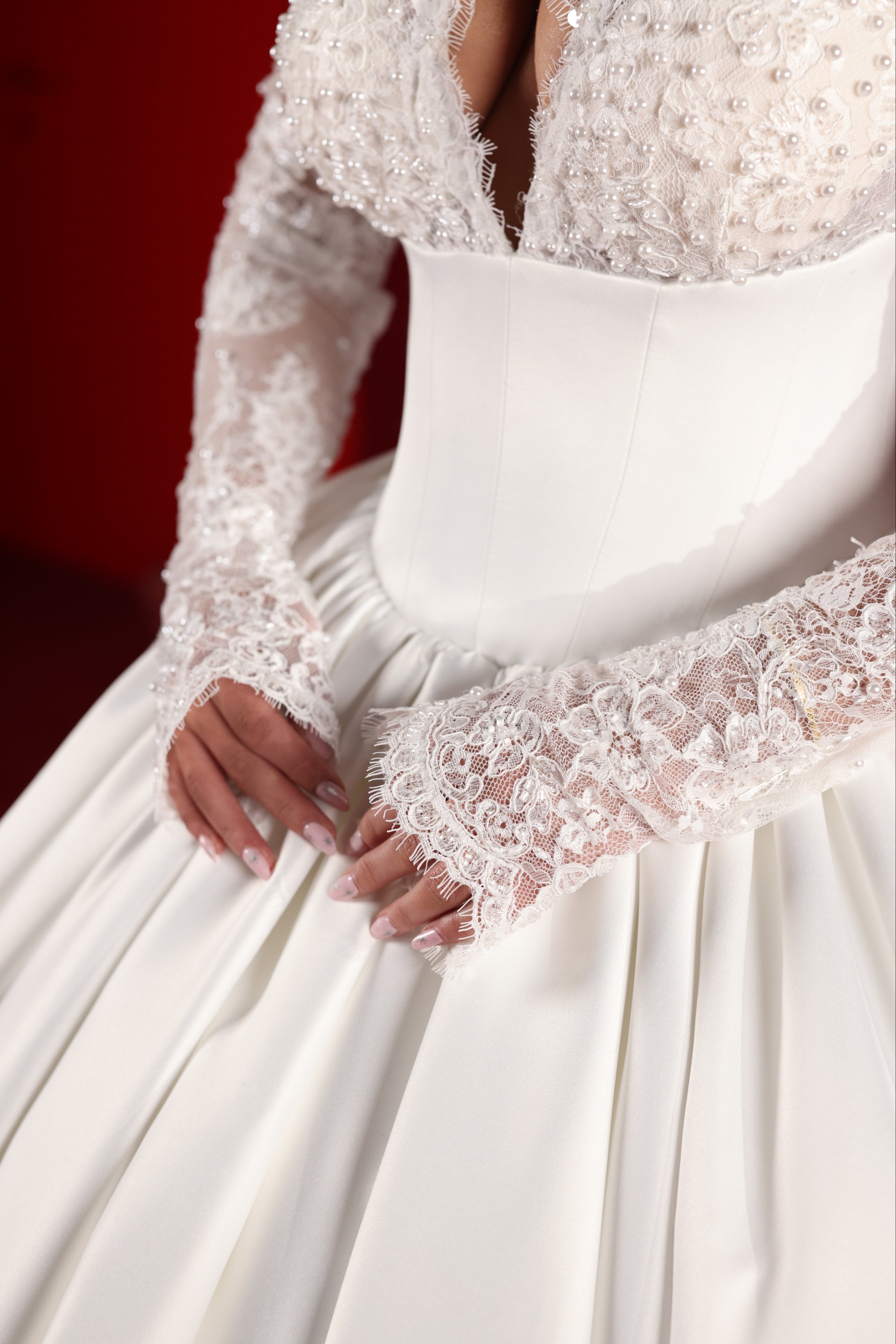 Vessa - High Neck Lace Ball Gown