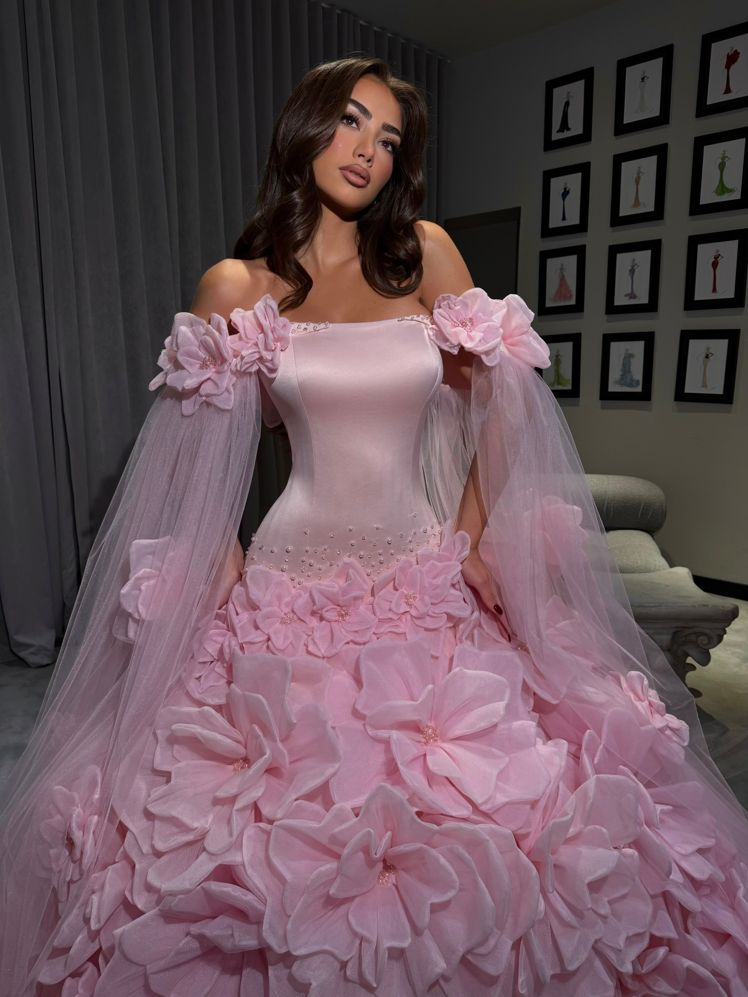 Bloomella - 3D Floral Tulle Ball Gown