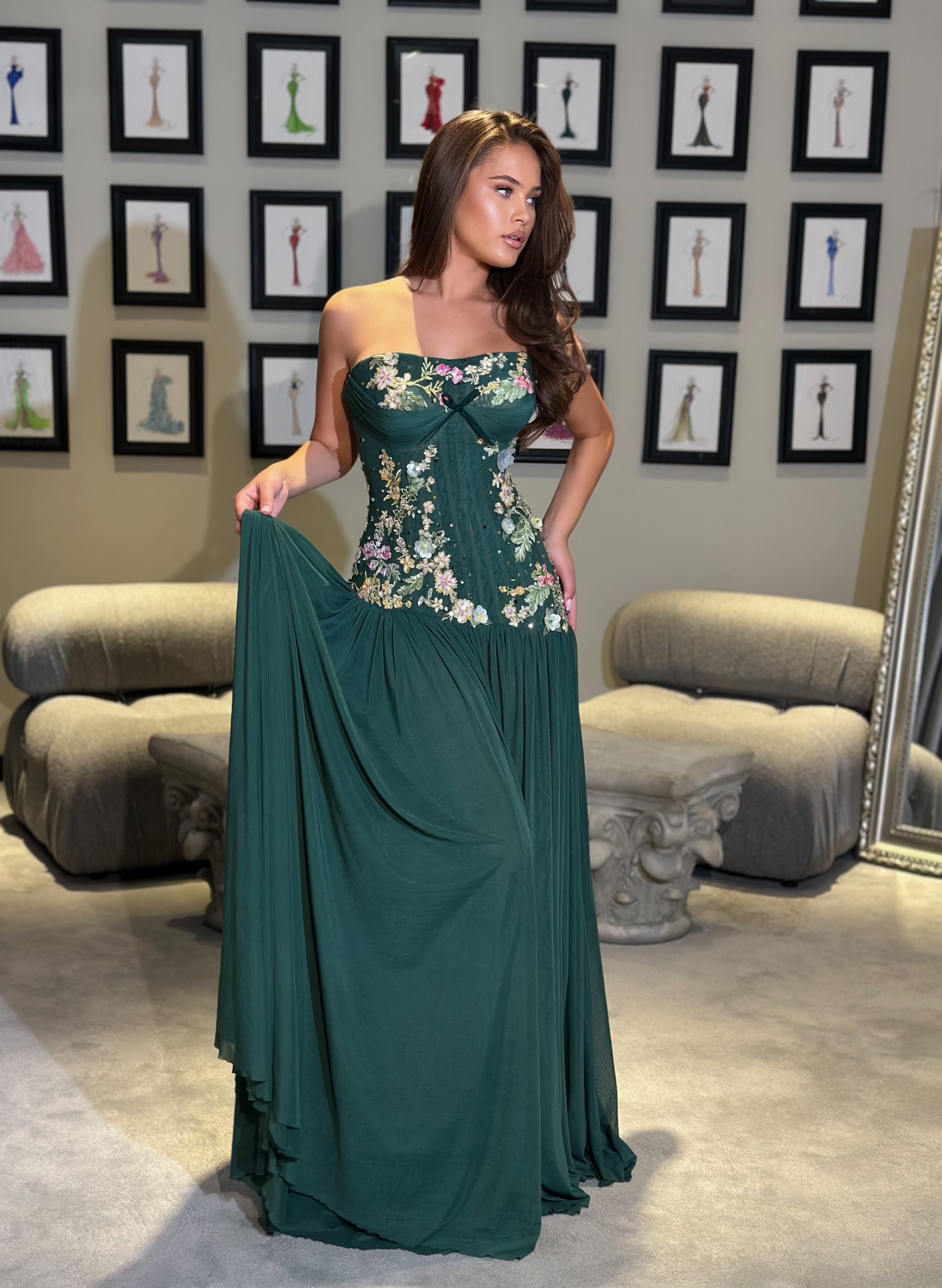 Serèna - Floral corset gown