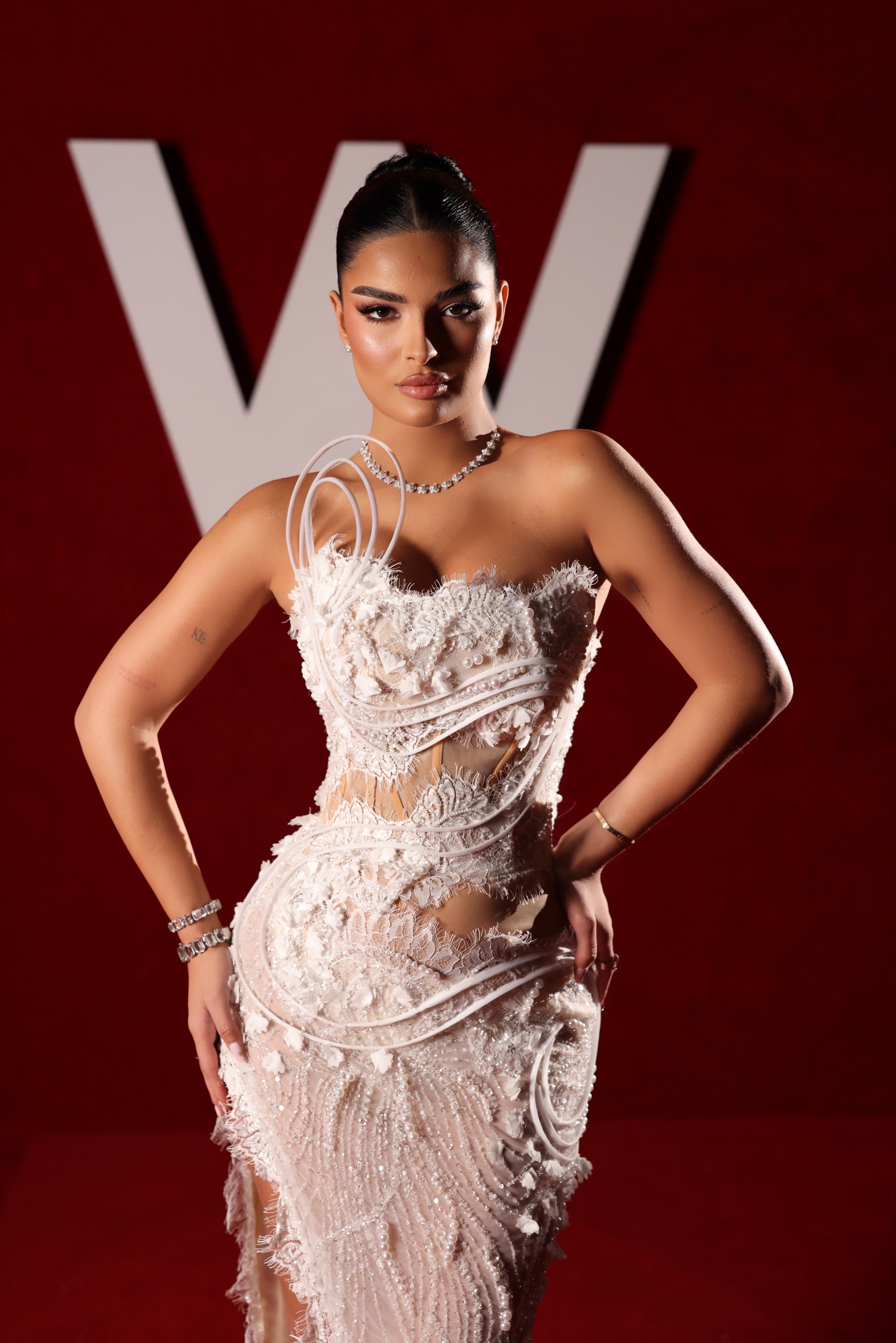 Lela - Asymmetric Cut Out Corset Gown