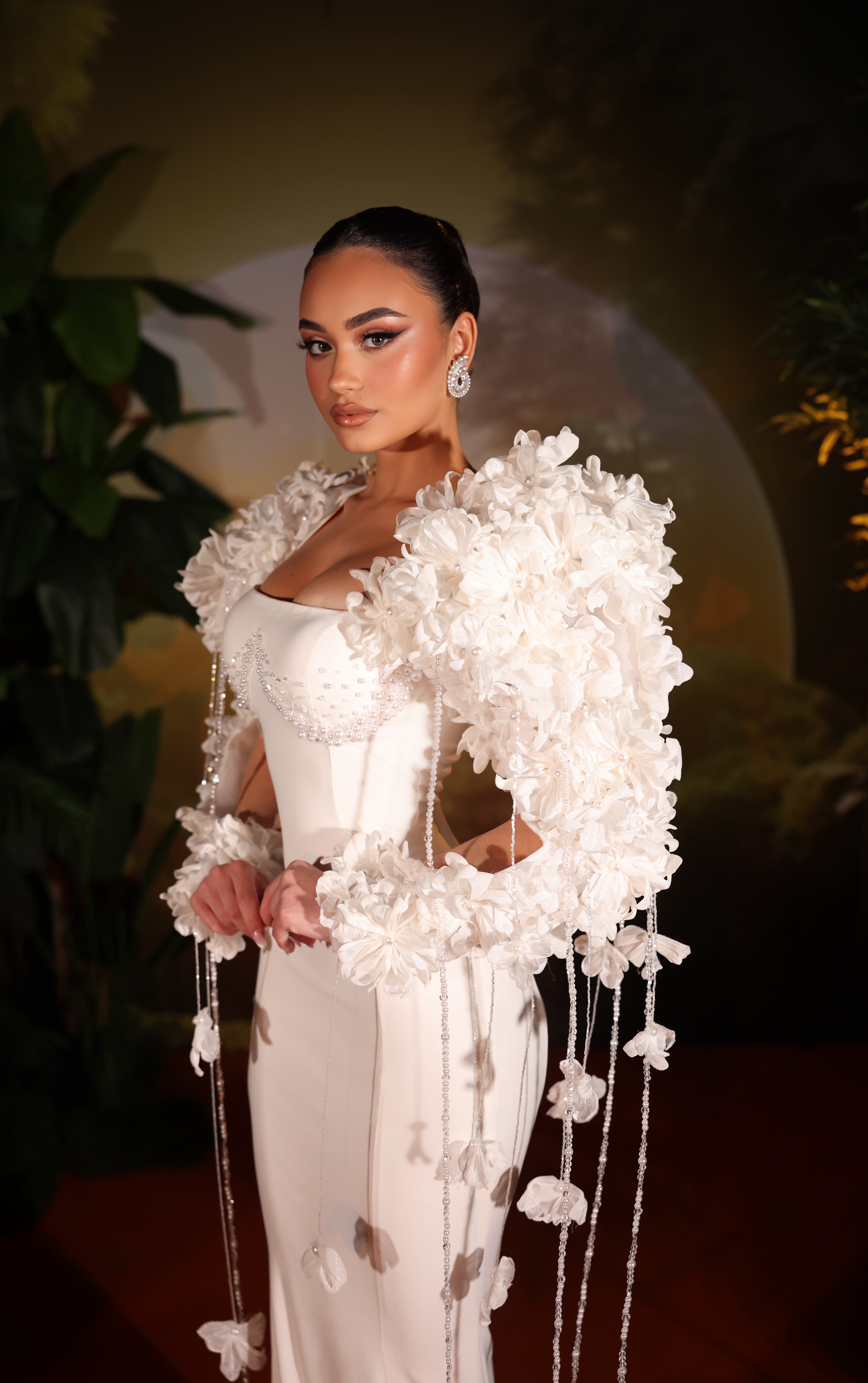 Eleona - White Floral Gown