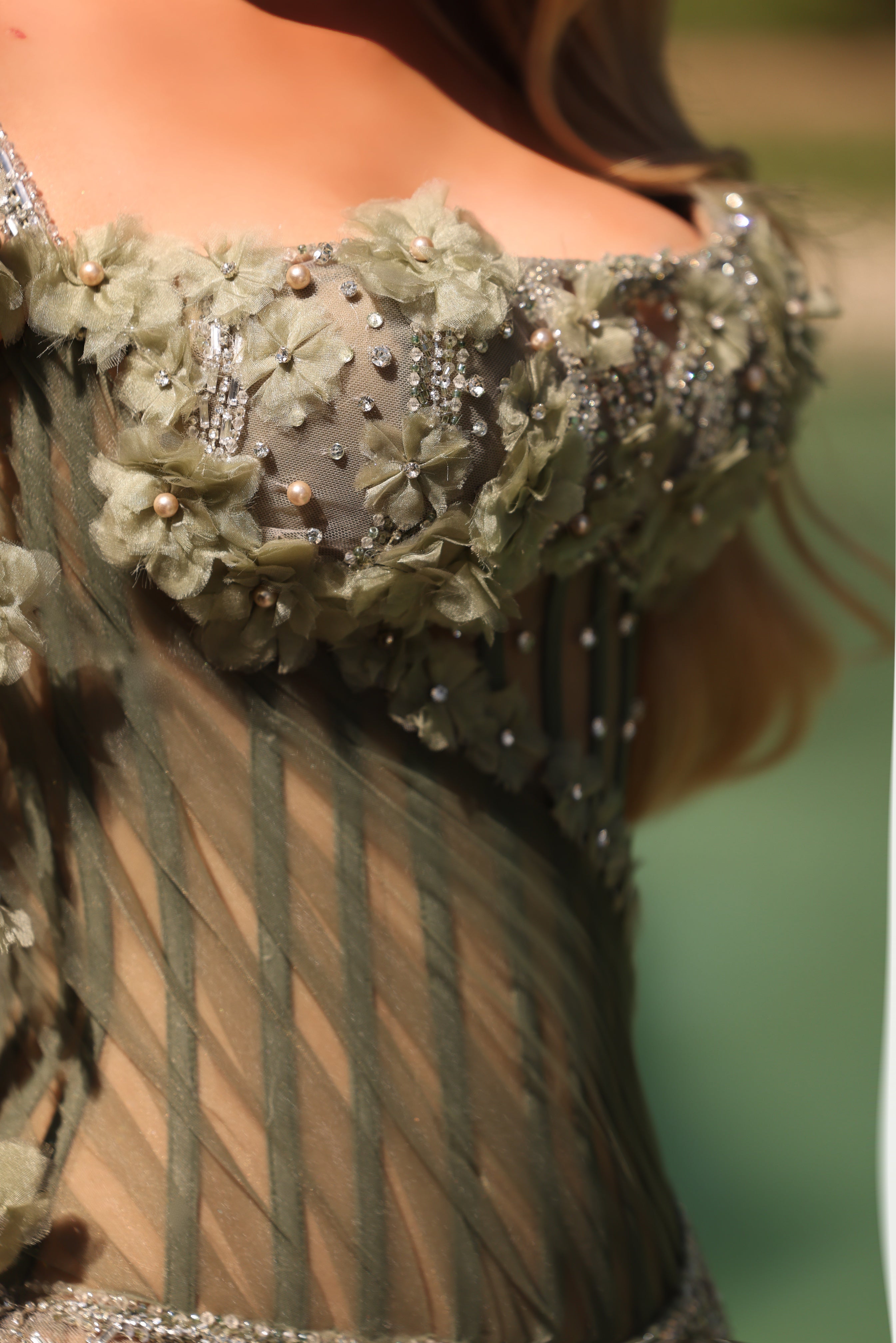 Lantana - Floral Crystal Corset Gown