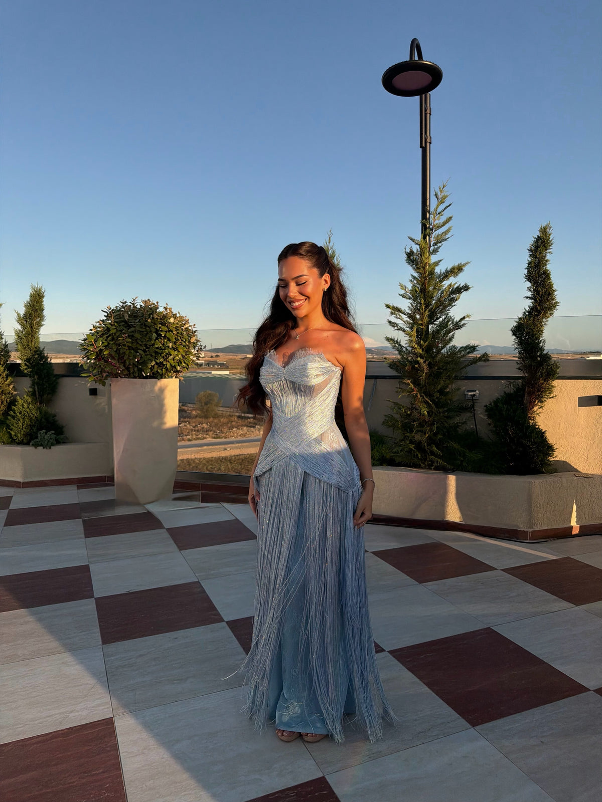 Ronesa - Fringe corset lace gown