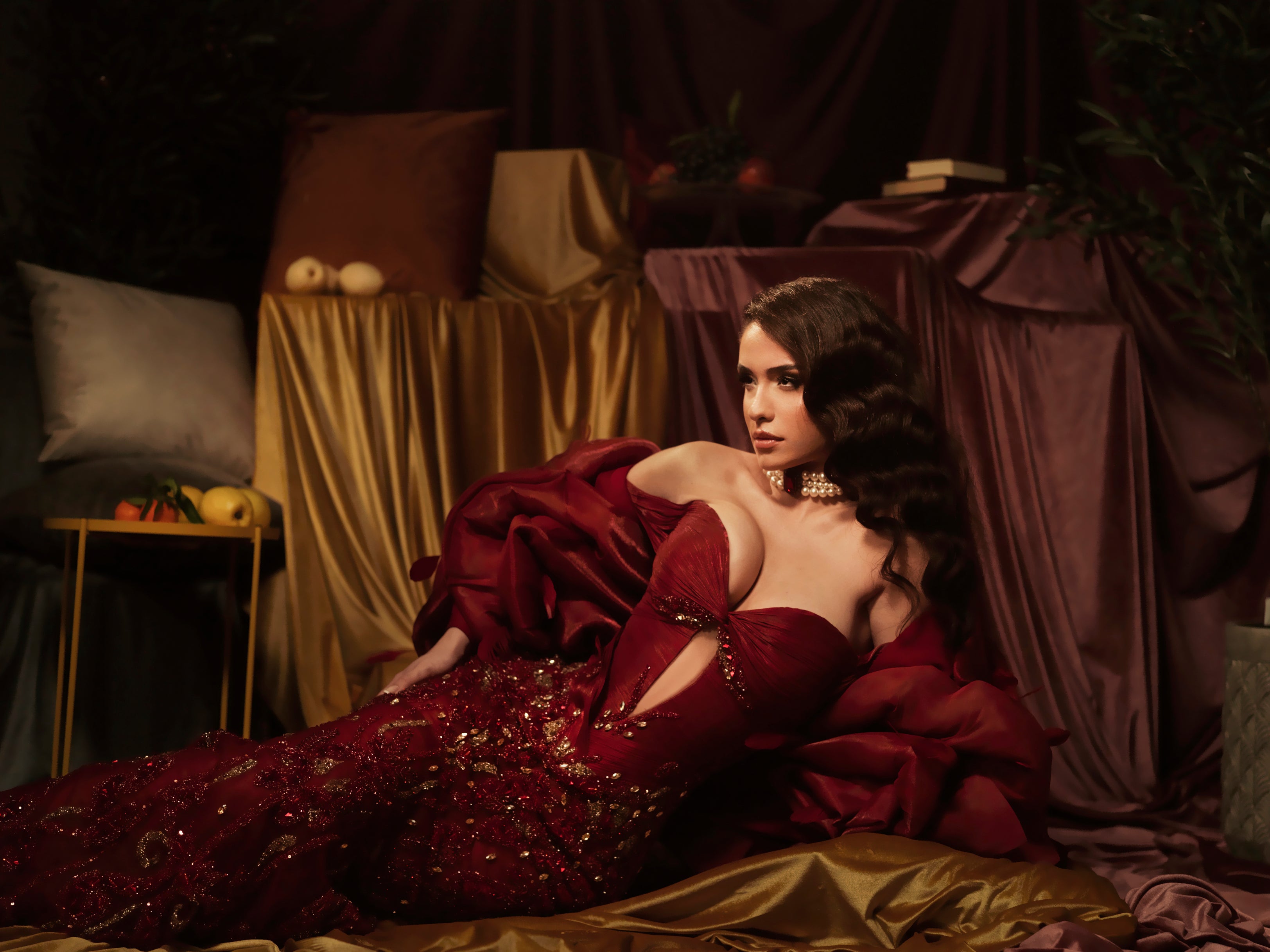 Esmara - Red Beaded Gown