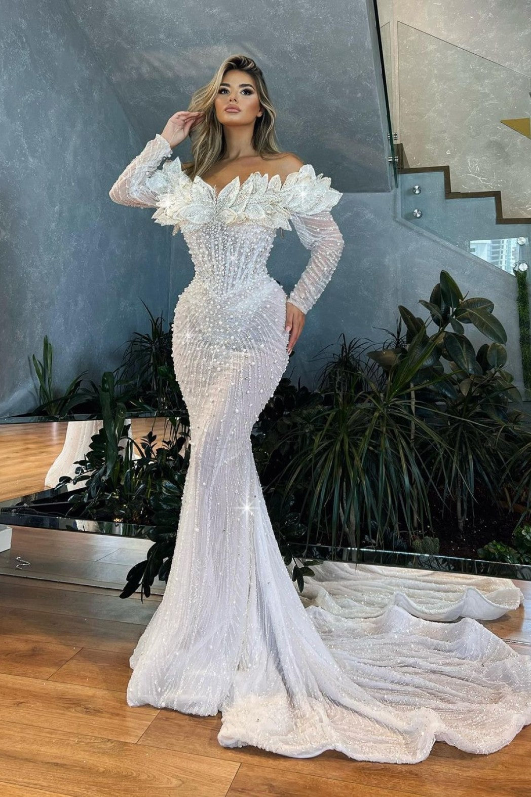 lace mermaid bridal dress Long with Leaf Corset L Groom Dresses Jcp Evening Book your bridal appointment Navy Blue Homecoming Dresses Color:NOIR