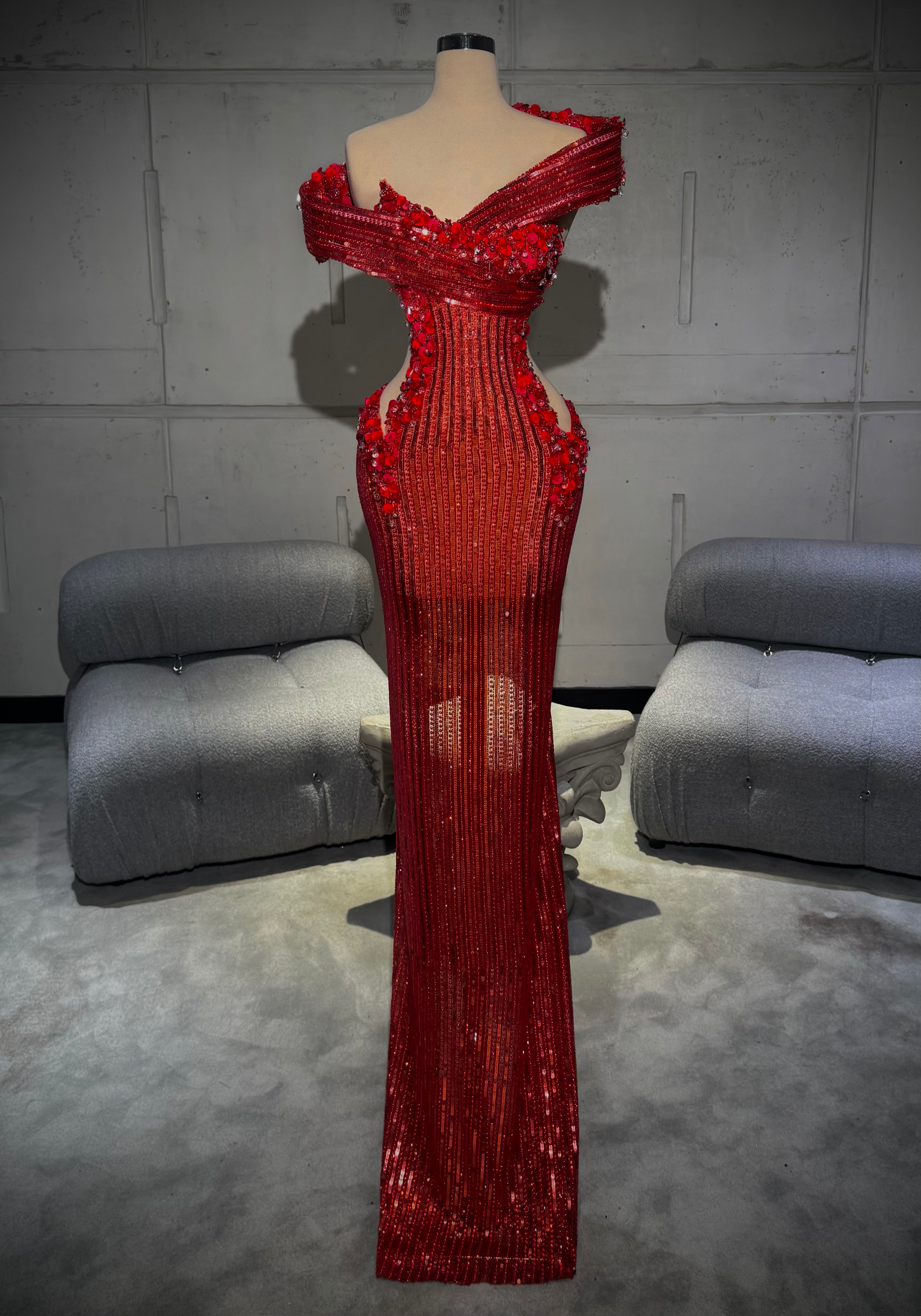 Oyana - Off Shoulder Cutout Dress