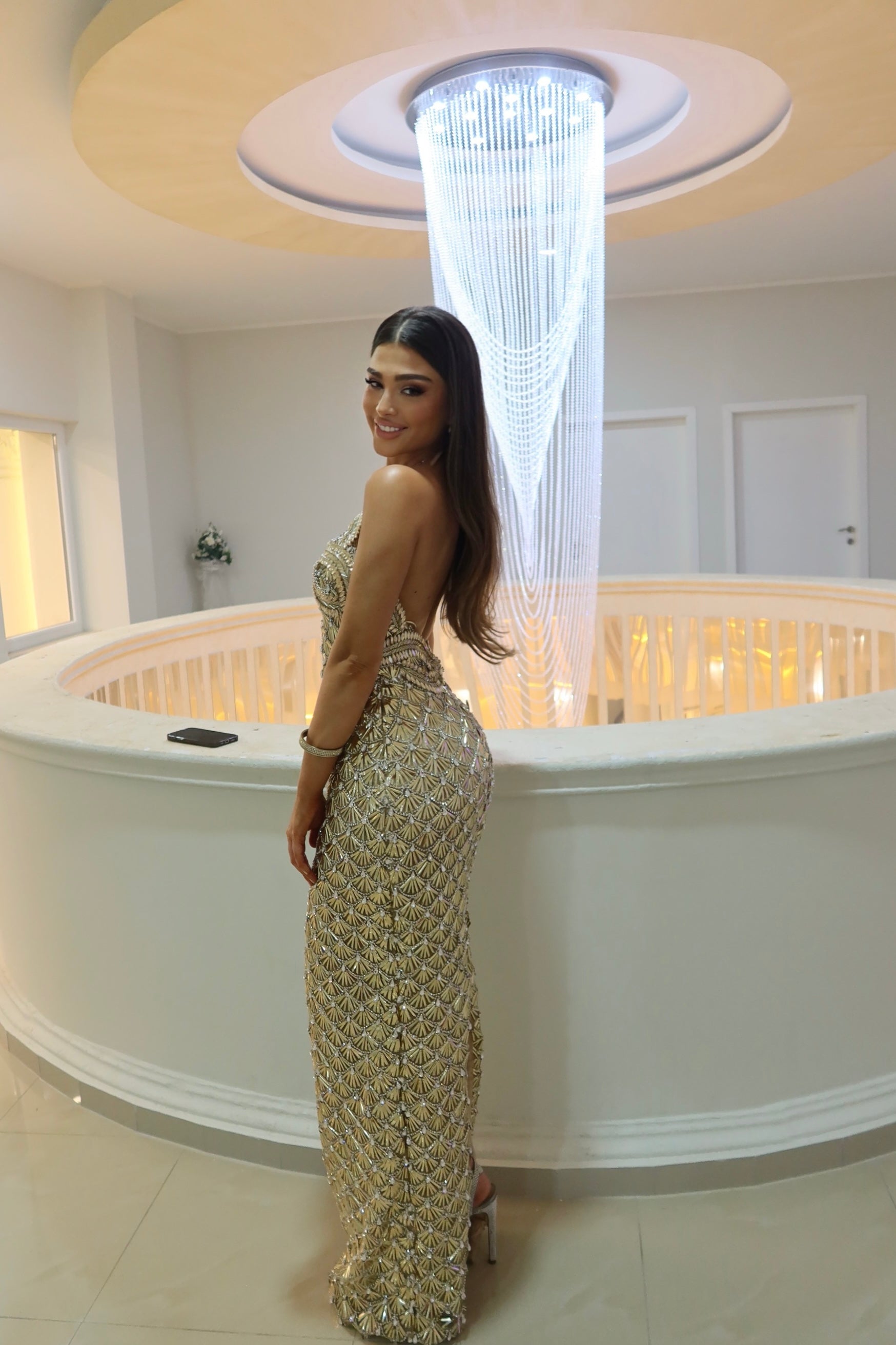 Maréa - Gold Halter Gown