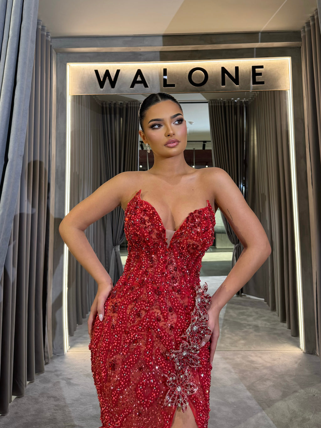 Ruby Rose Beaded Gown