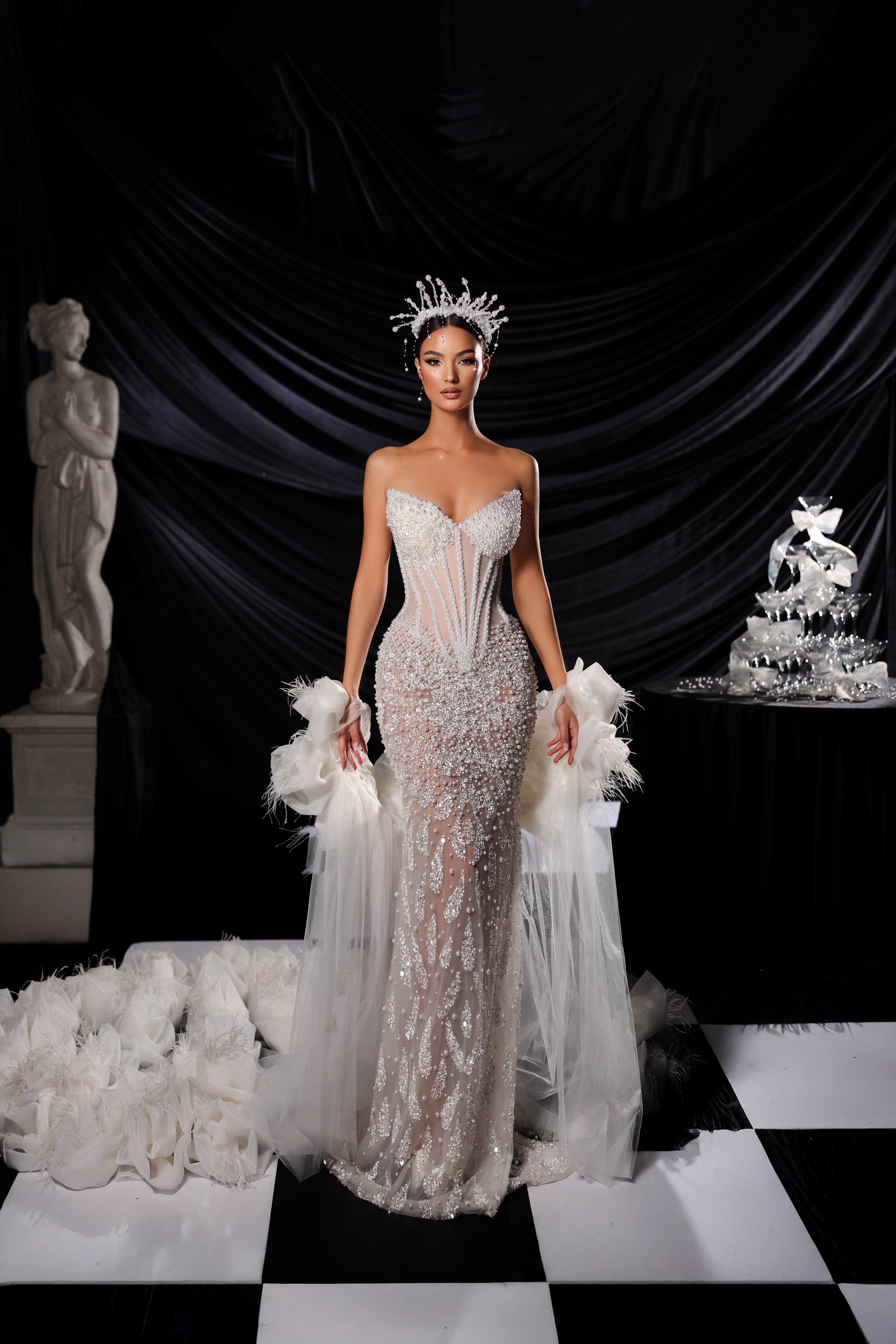 Royal Cape Sleeved Corset Gown