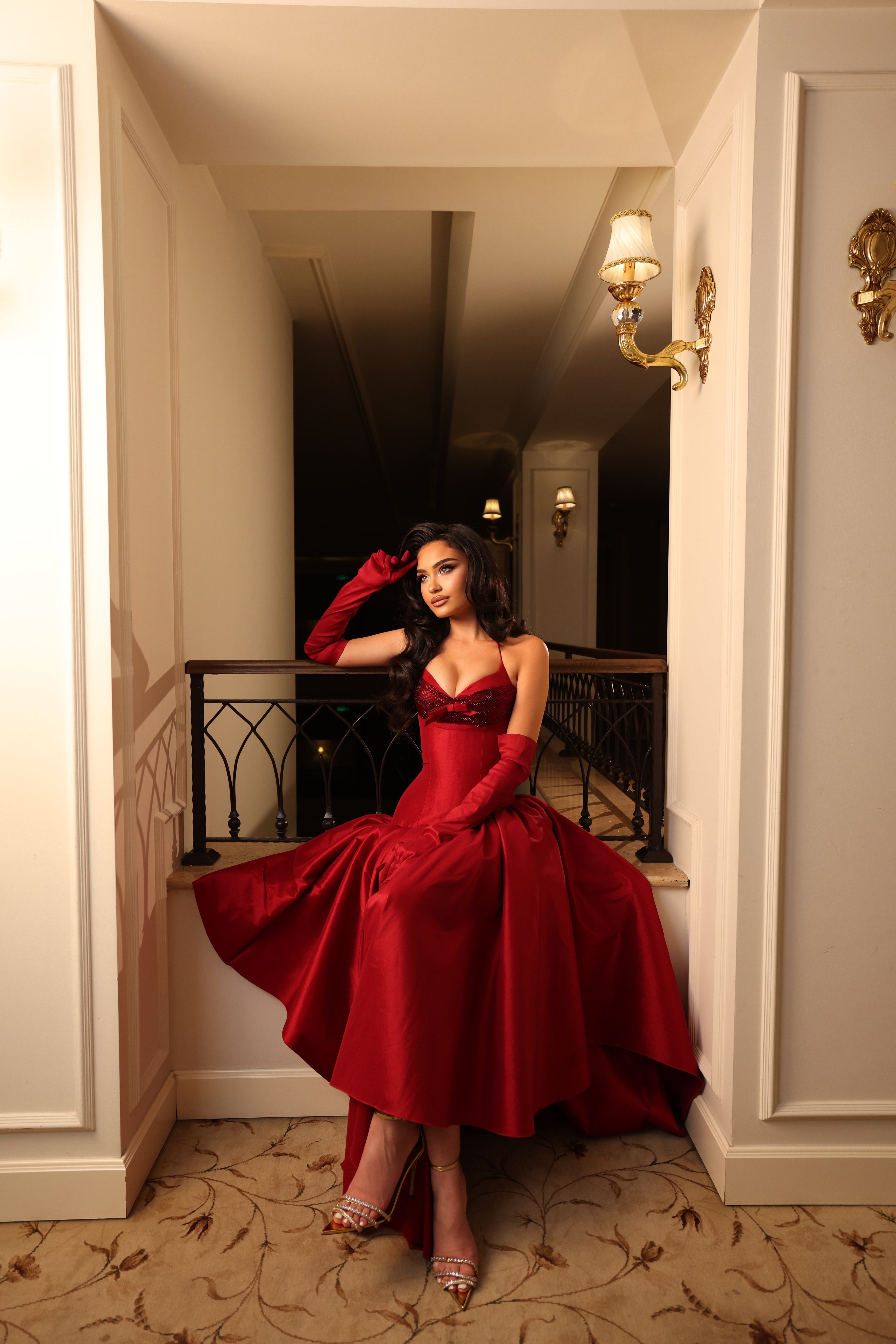 Maddie - Red Asymmetric Gown