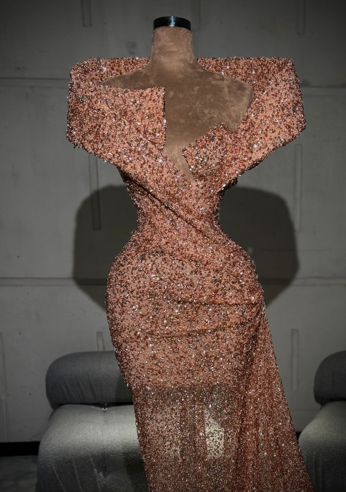 Eddina - Sculpted Off-Shoulder Gown