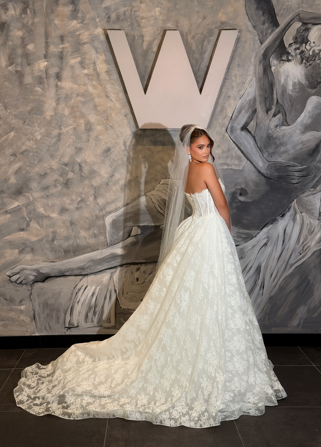 Romina - Strapless lace corset bridal gown