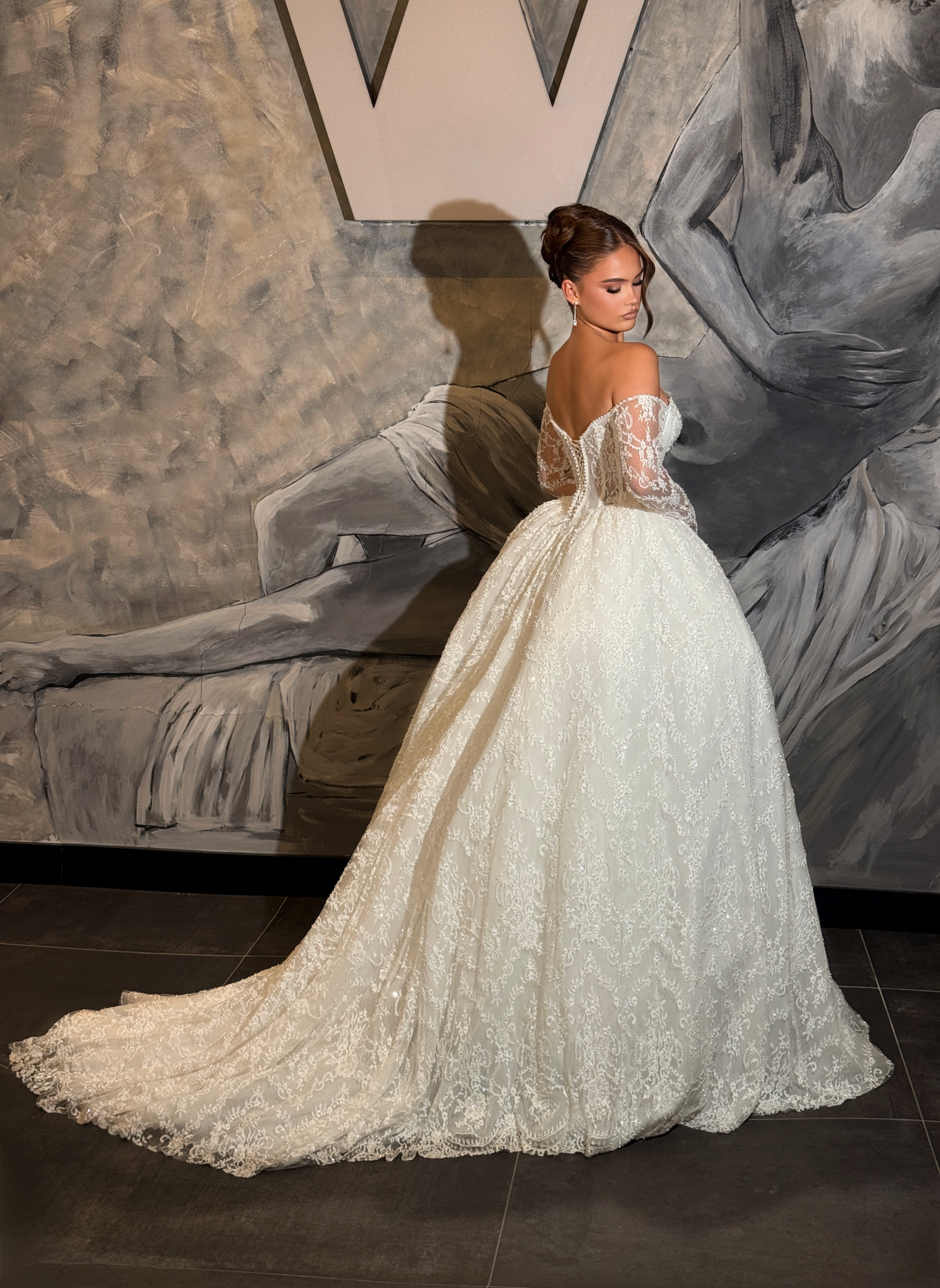 Inaya - Pearl sleeve bridal gown