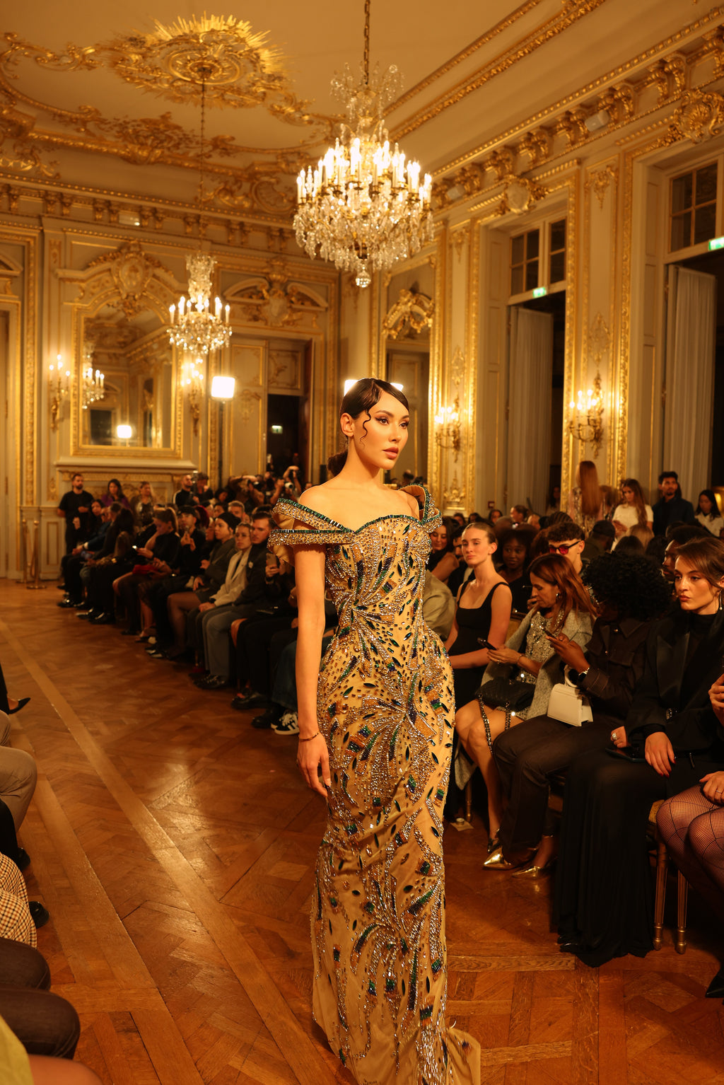 Bèrniela - Off Shoulder Beaded Gown