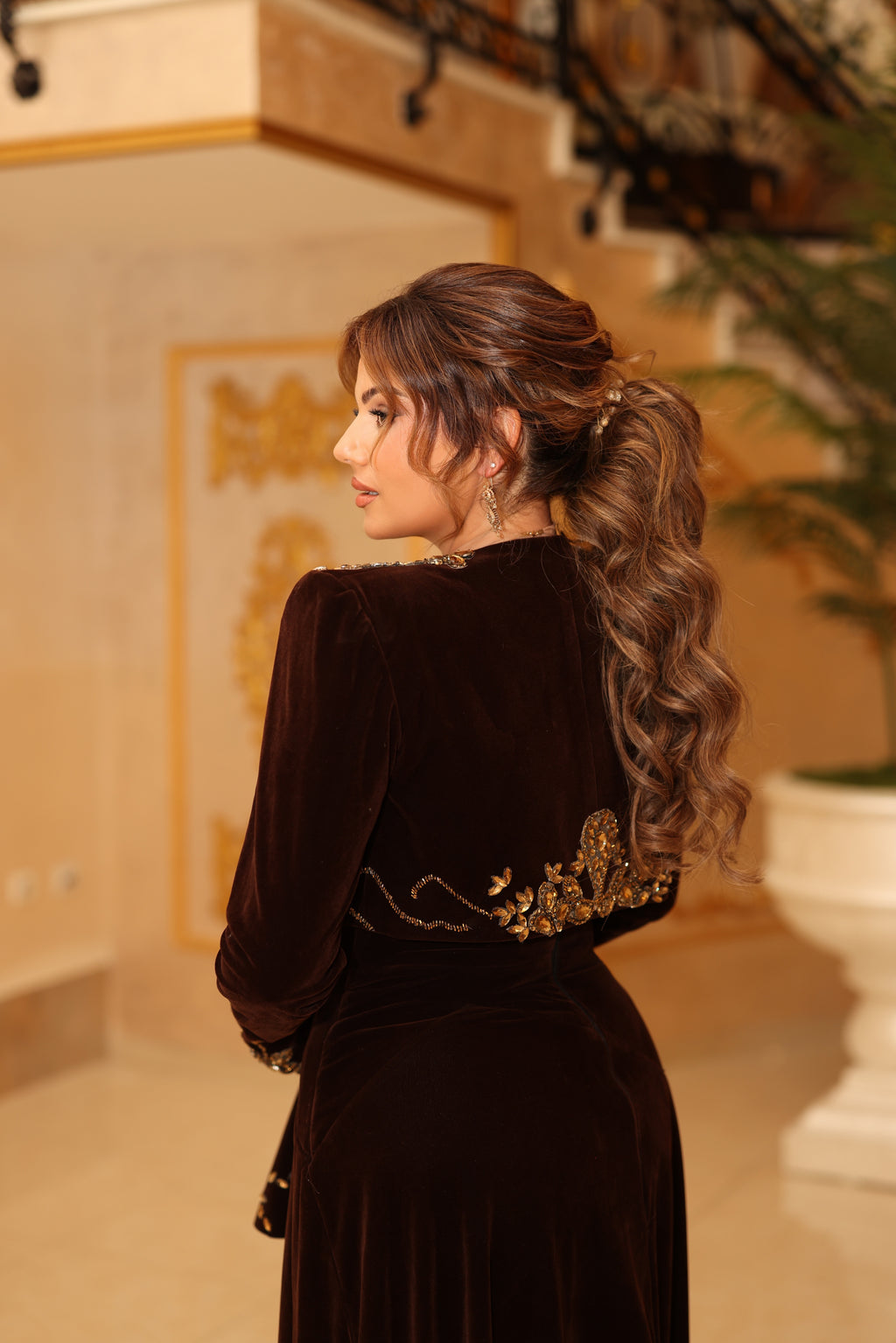 Andronika - Embellished Velvet Gown