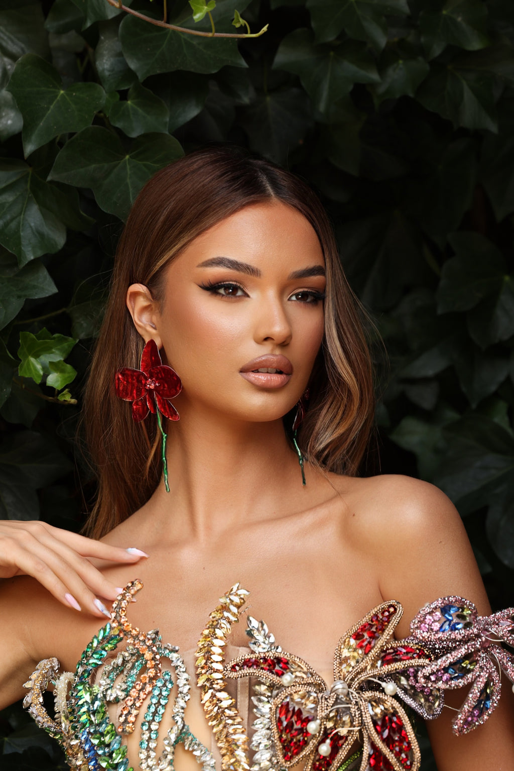 Maryam - Strapless Crystal Embellished Corset Gown