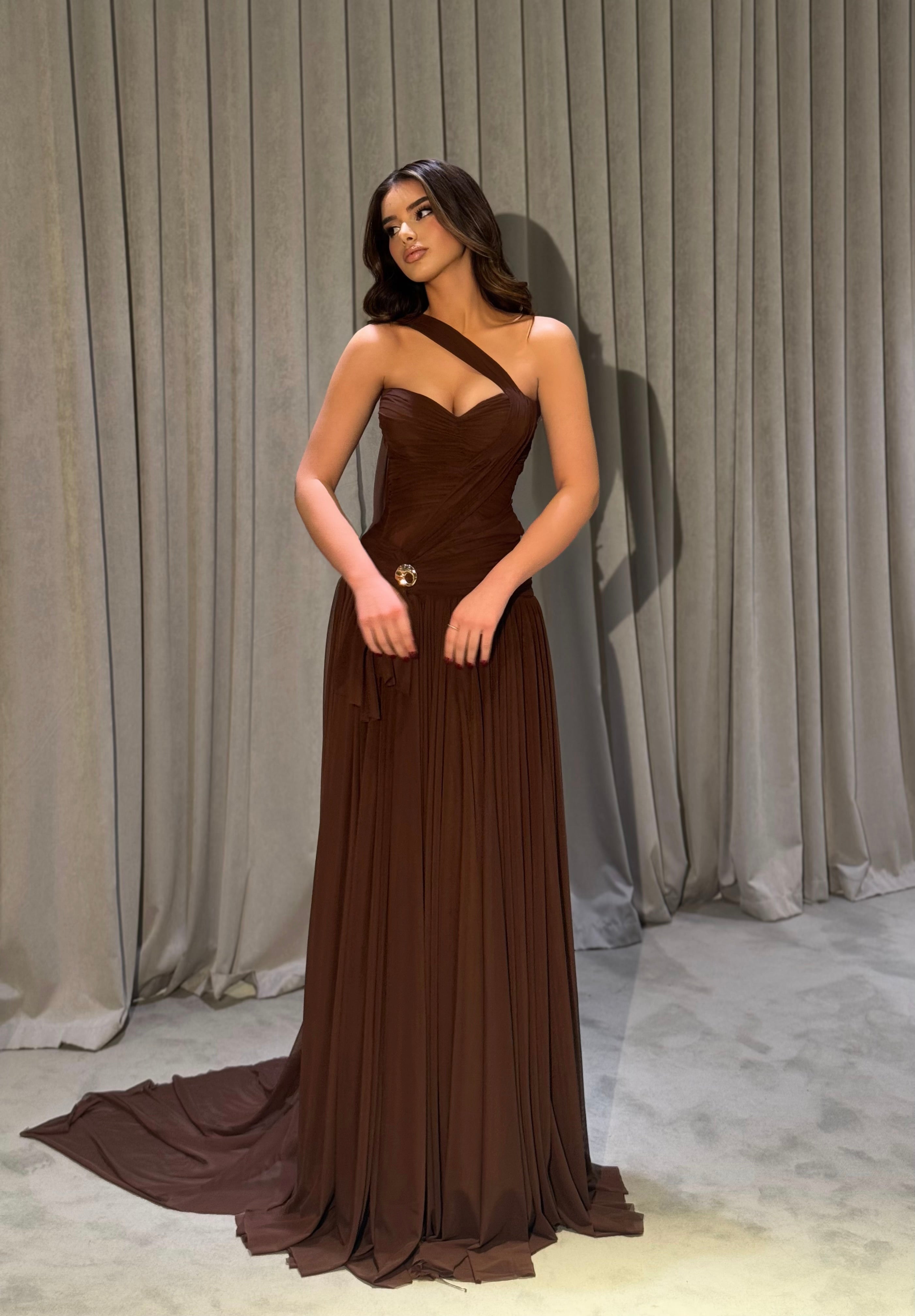 Anila - One Shoulder Tulle Gown