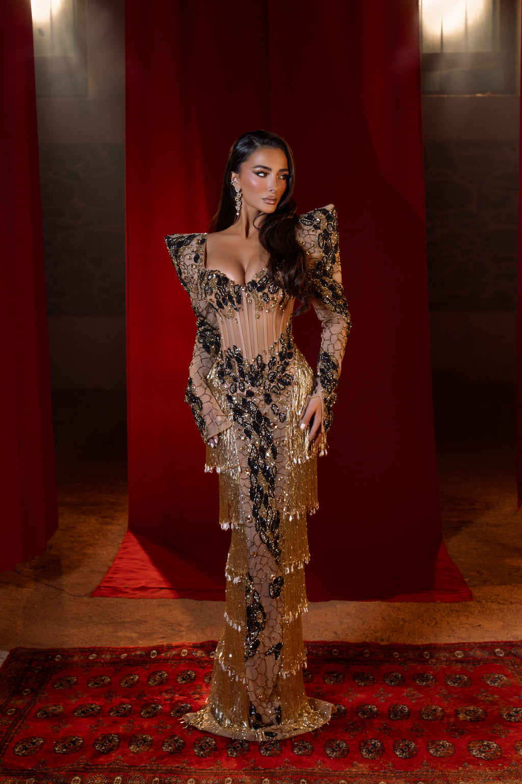 Millie - Fringe Embellished Gown