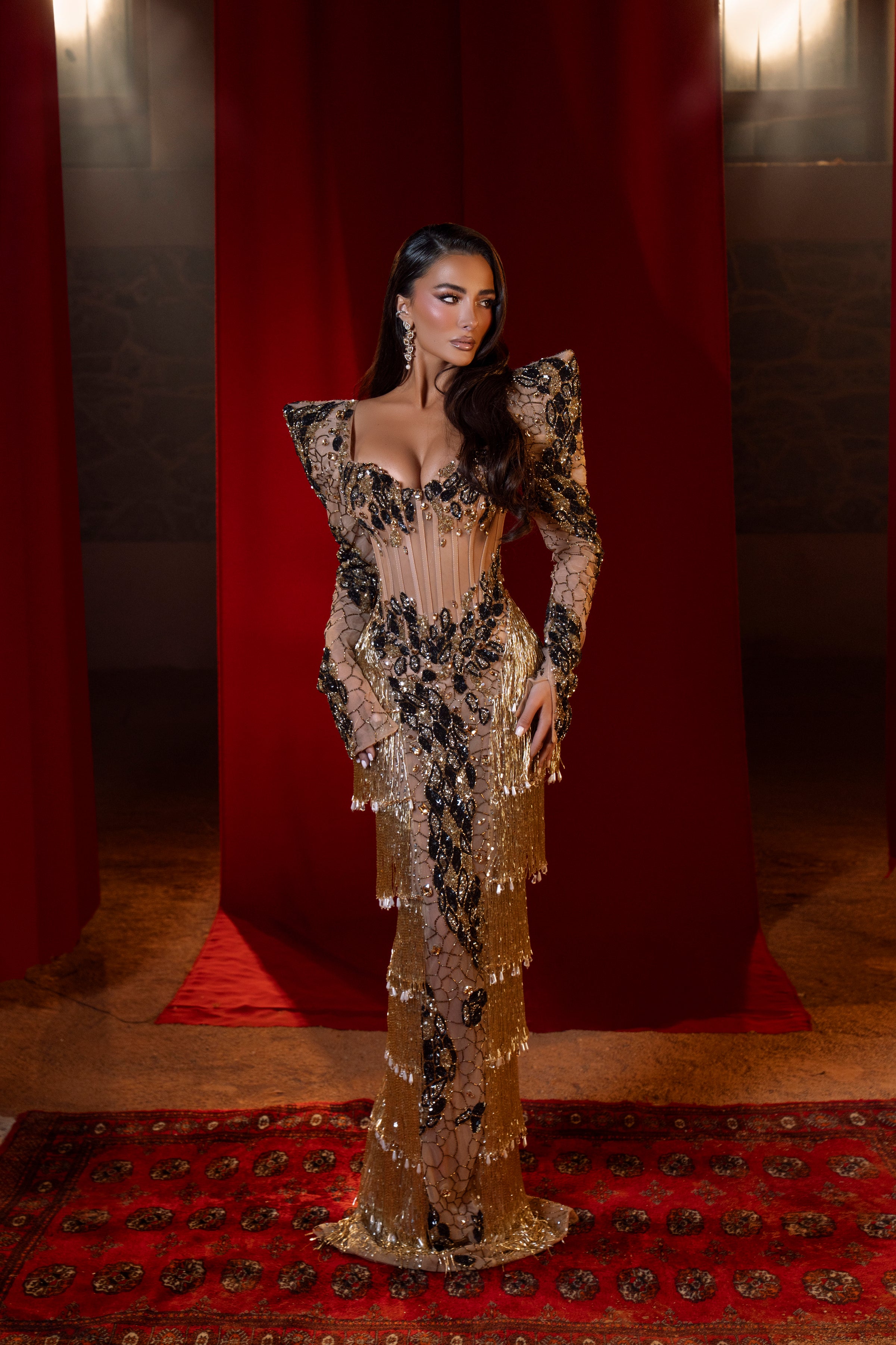 Millie - Fringe Embellished Gown