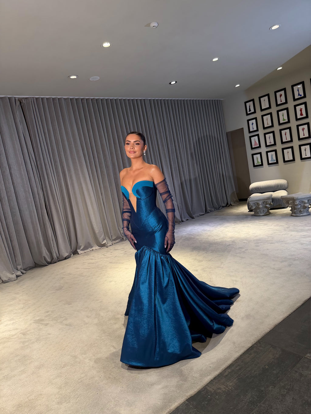Liena - Sculpted corset mermaid gown