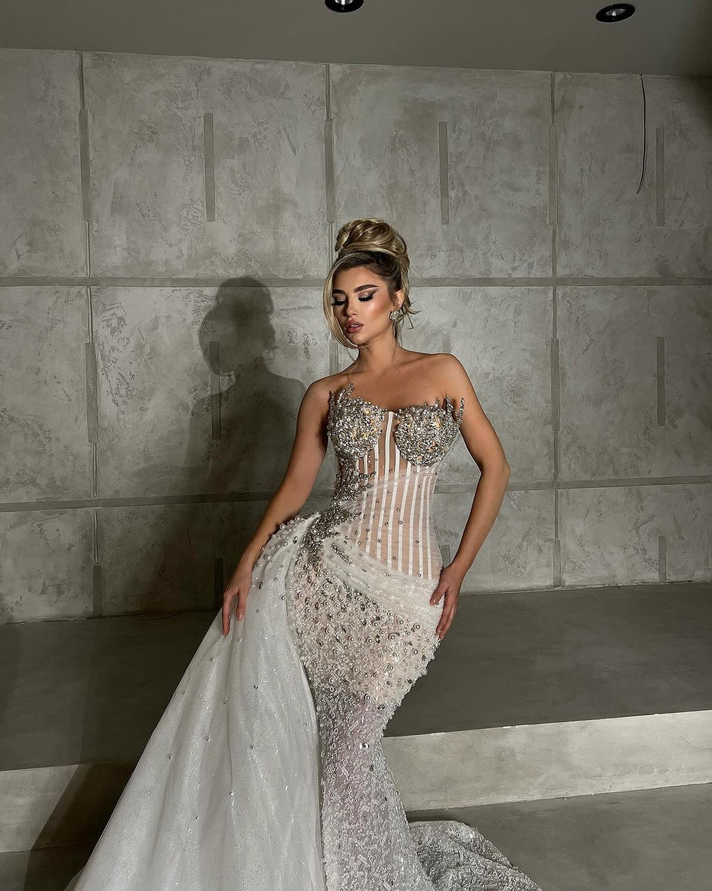 Marcella - Strapless embellished gown