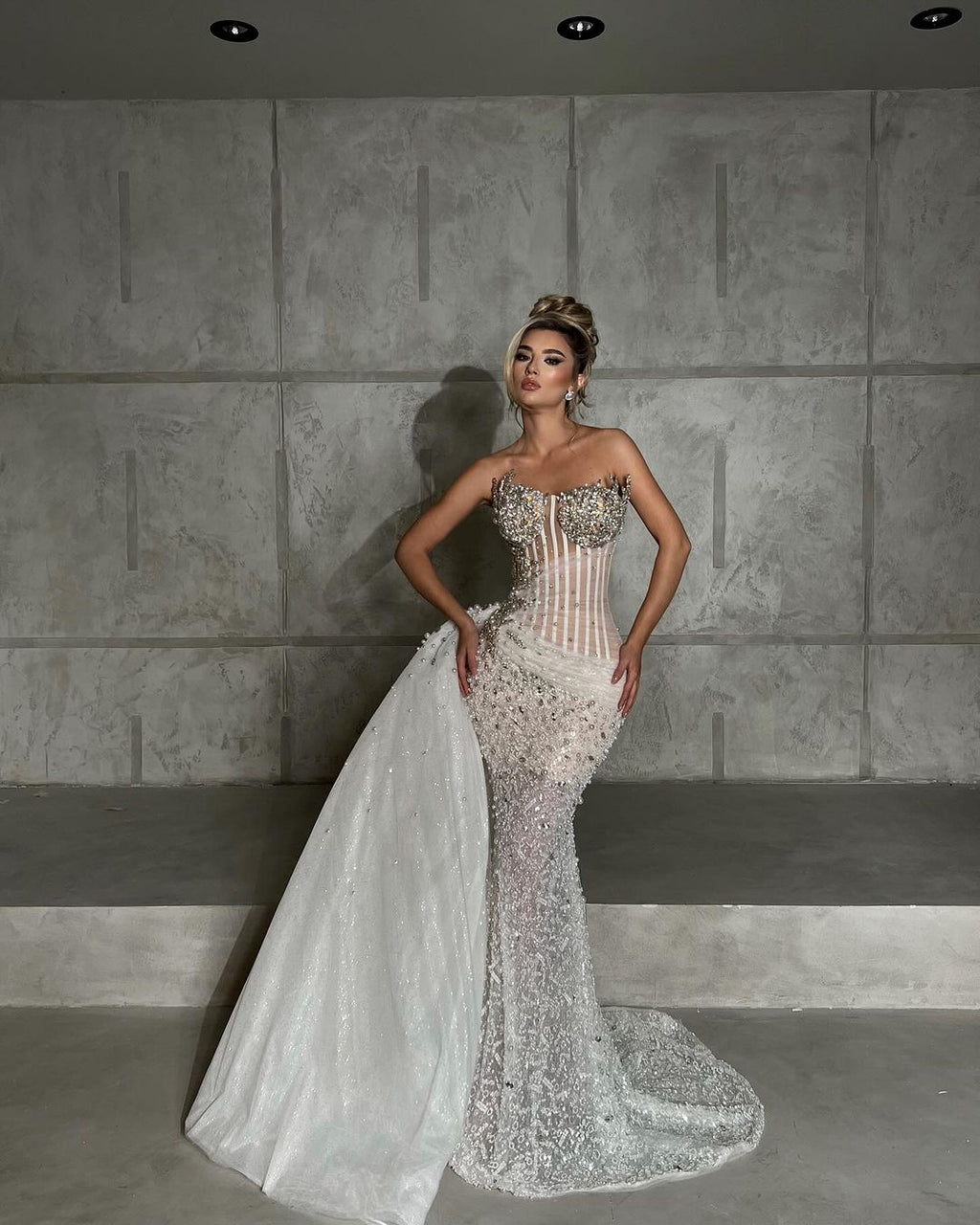 Marcella - Strapless embellished gown