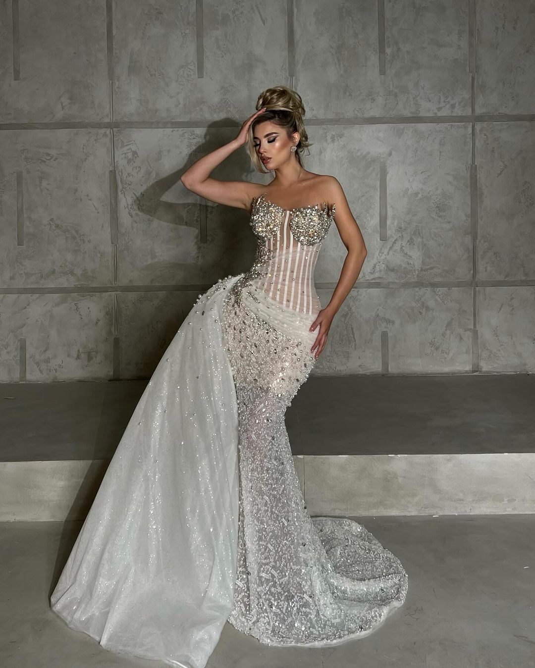 Marcella - Strapless embellished gown