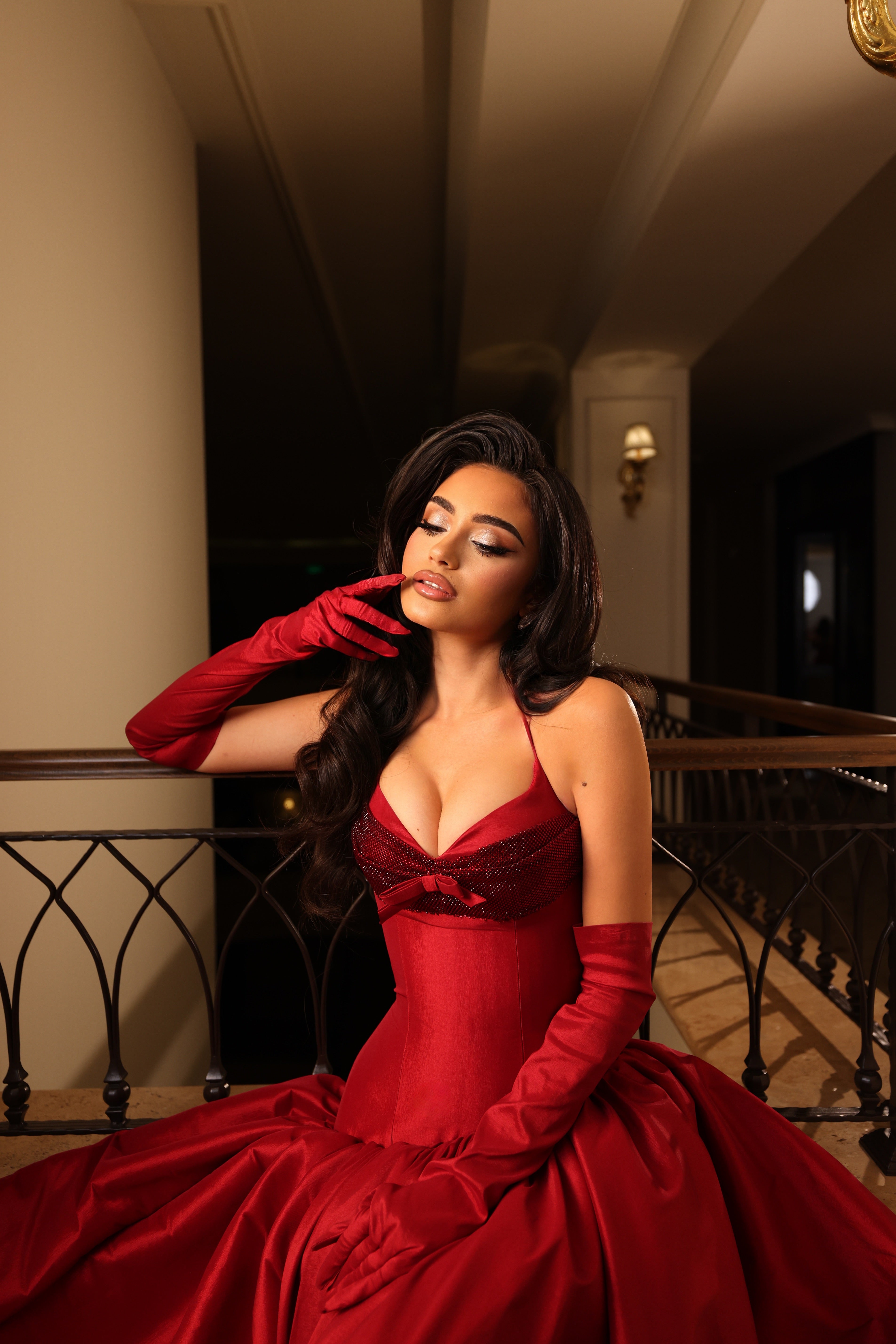Maddie - Red Asymmetric Gown