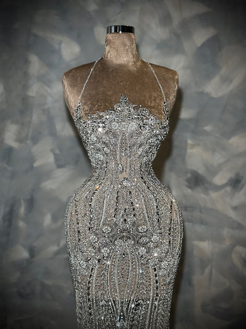 Lanna - Crystal Halter Mermaid Gown