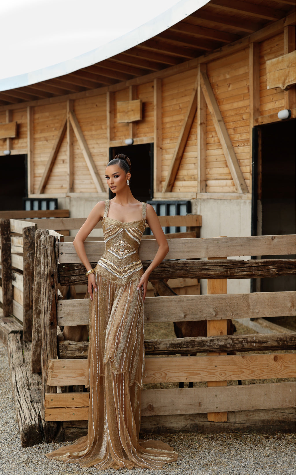 Jona - Beaded Fringe Gown