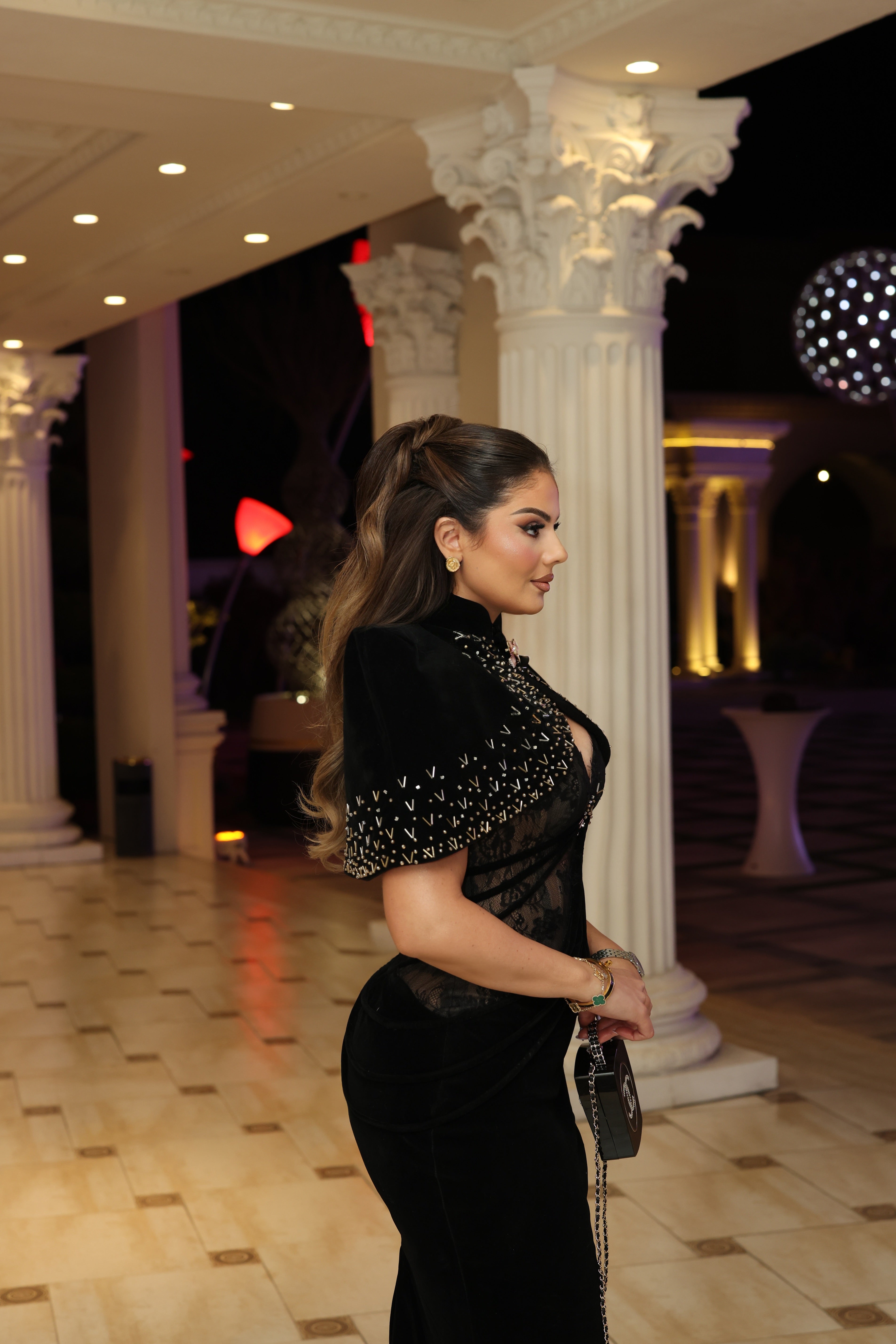 Dorela - Lace Corset Cape Gown