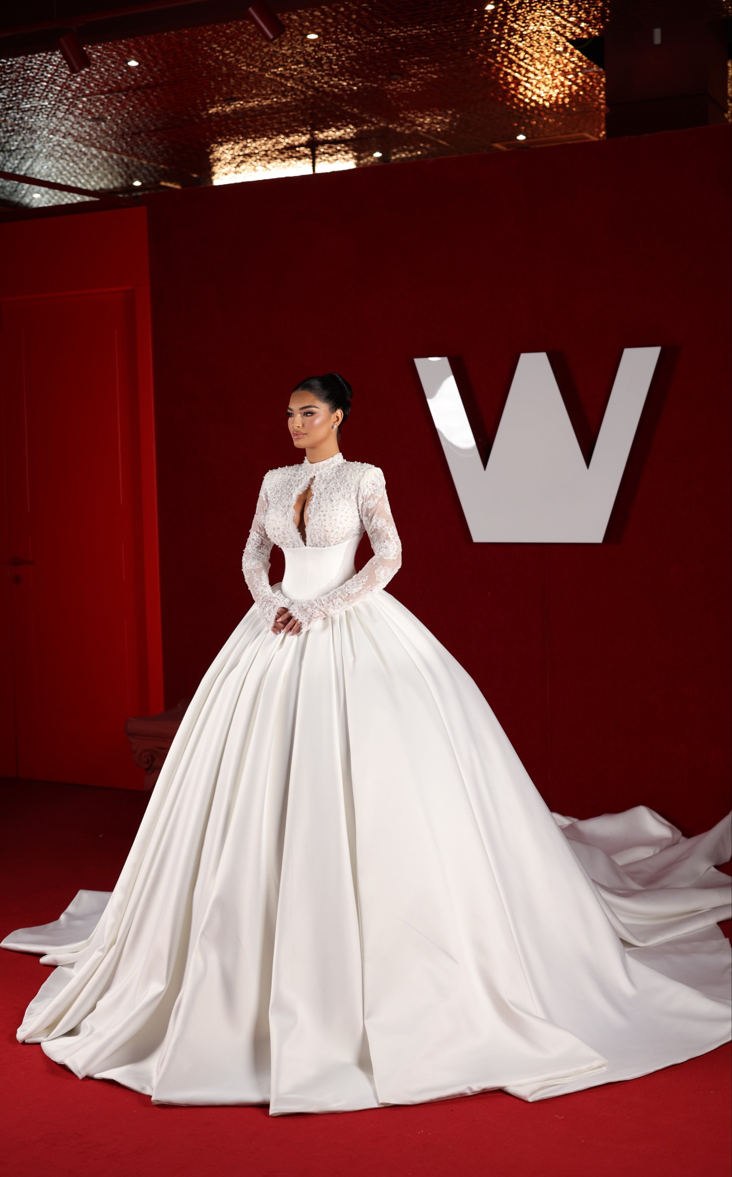 Vessa - High Neck Lace Ball Gown