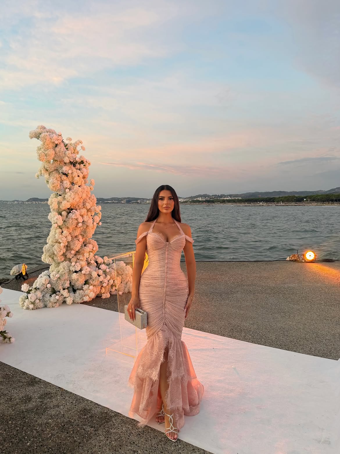 Mirlinda - Ruched lace mermaid gown