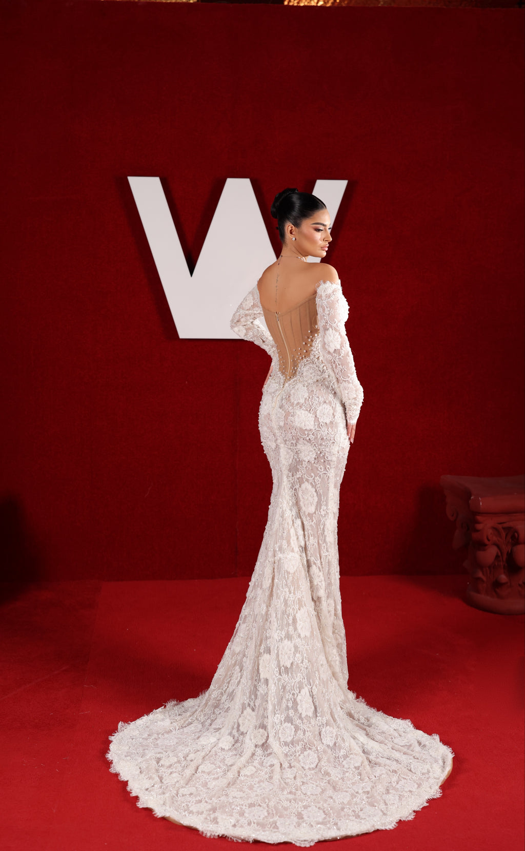 Liara - Off Shoulder Lace Corset Mermaid Gown