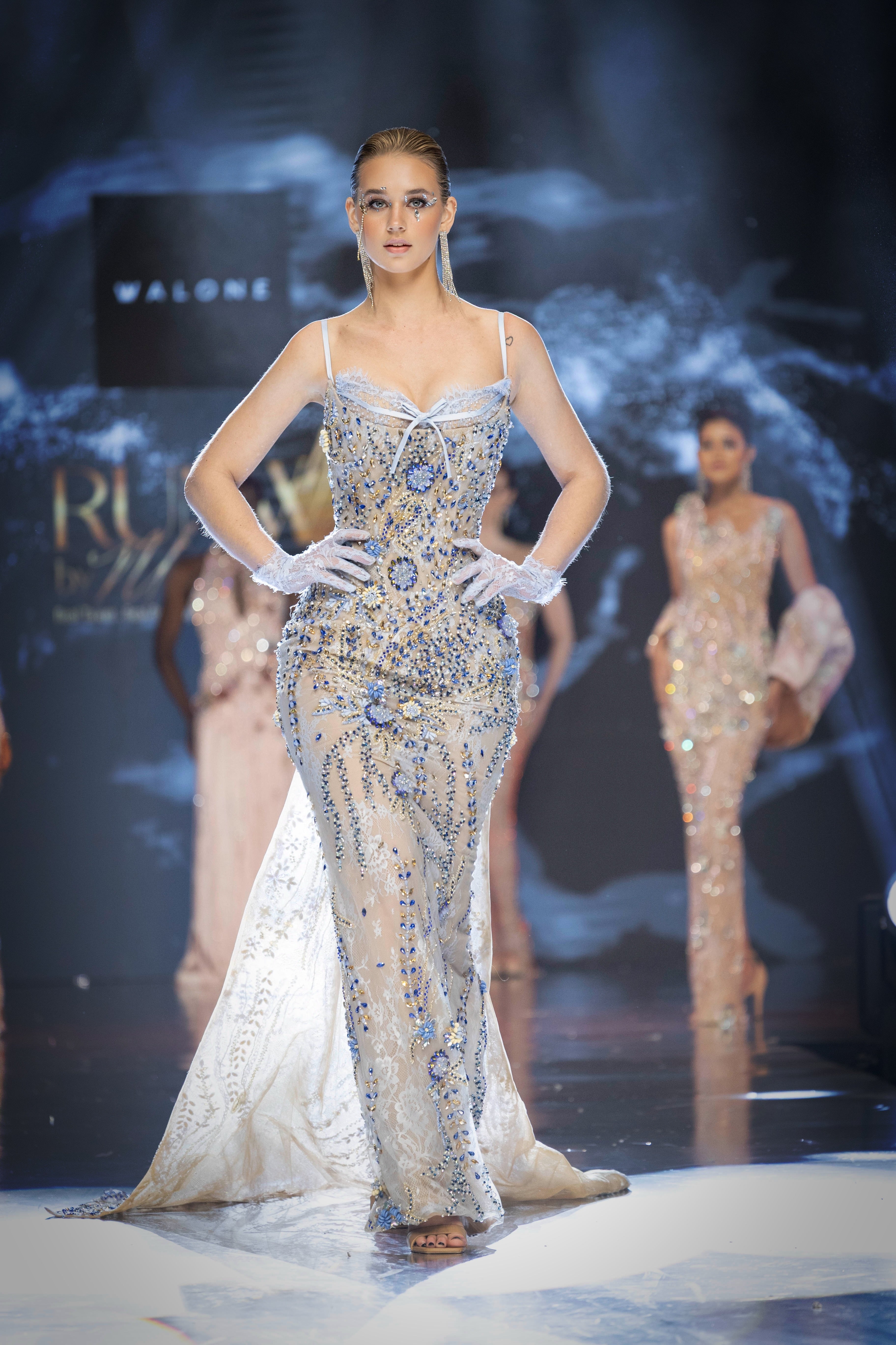 Rosana - Crystal Lace Adorned Gown