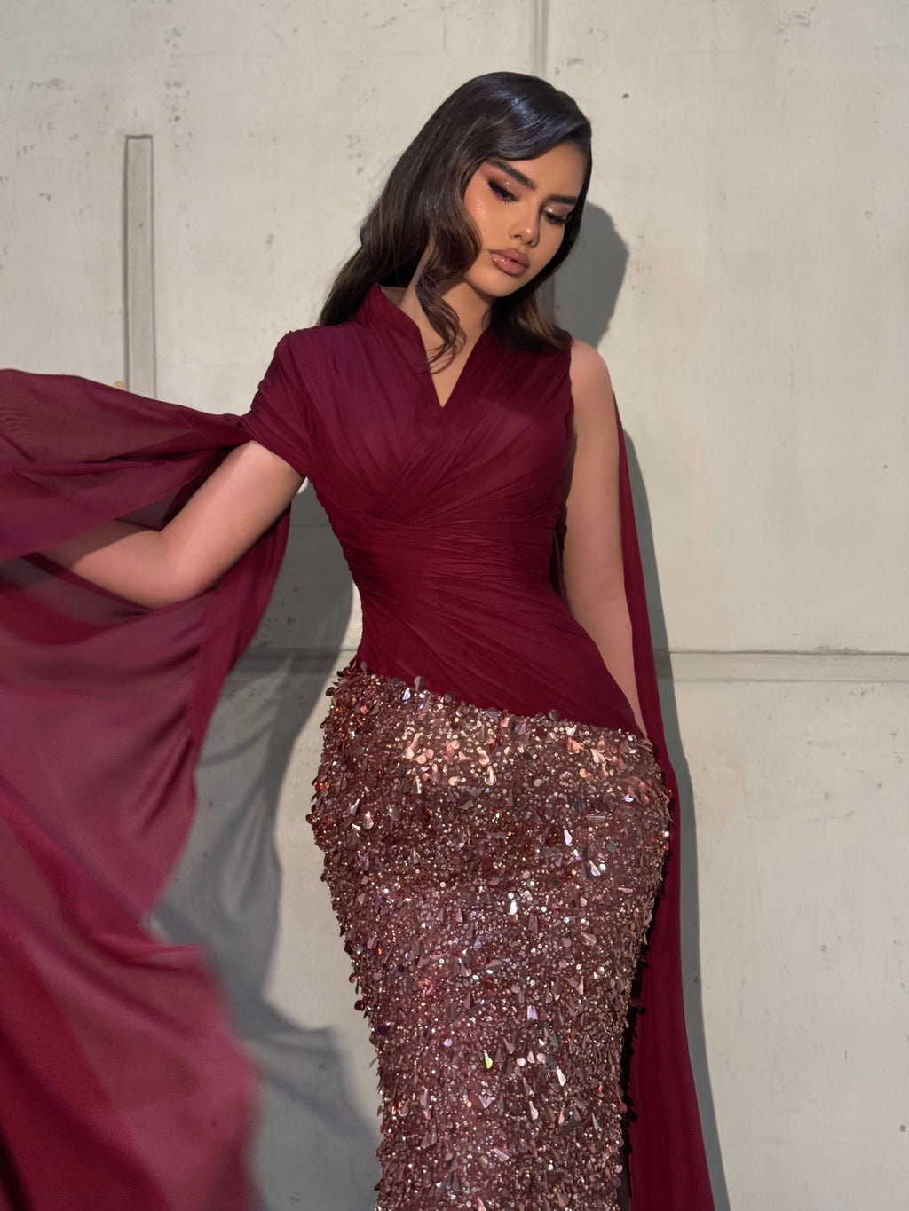Egia - Crystal Cape Gown
