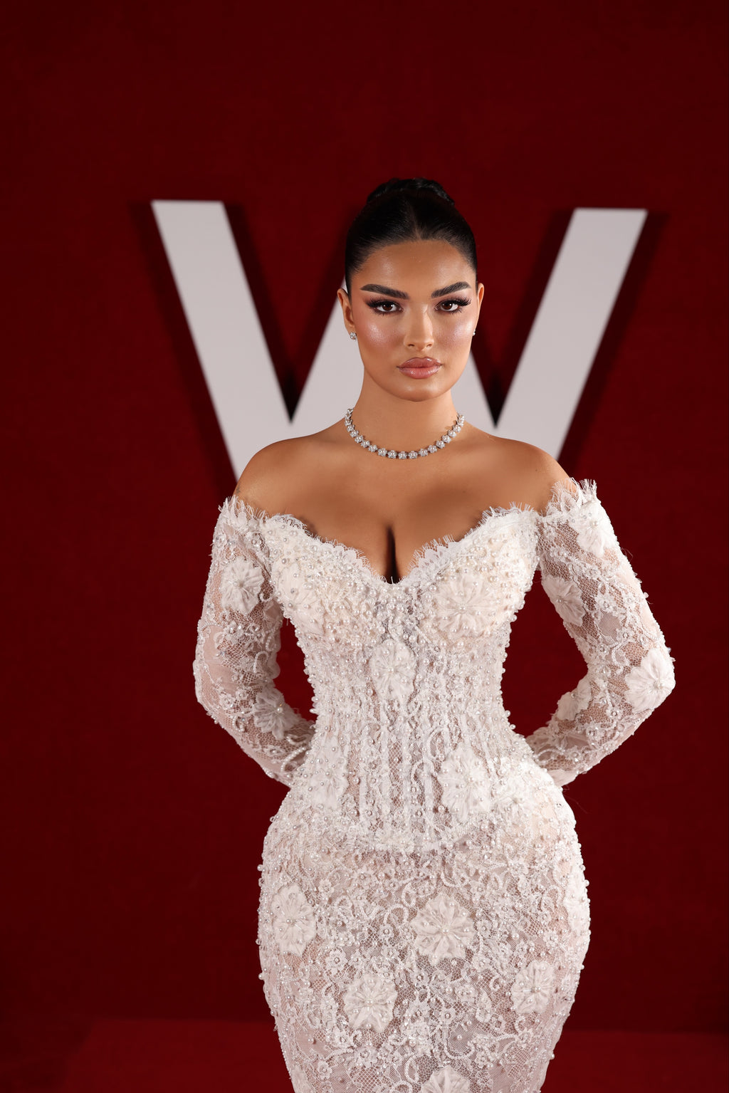 Liara - Off Shoulder Lace Corset Mermaid Gown