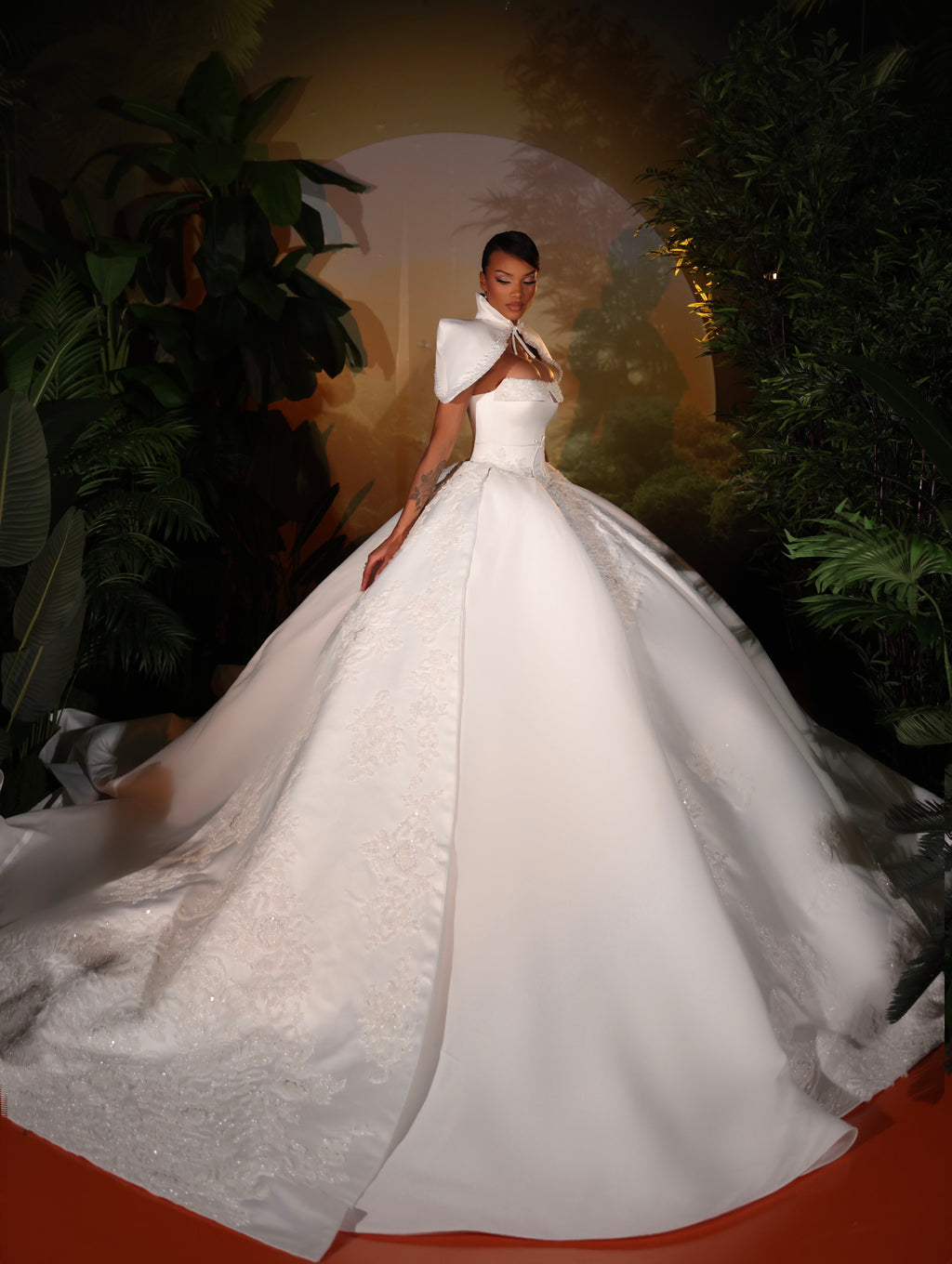 Emery - Pearl Cape Ballgown