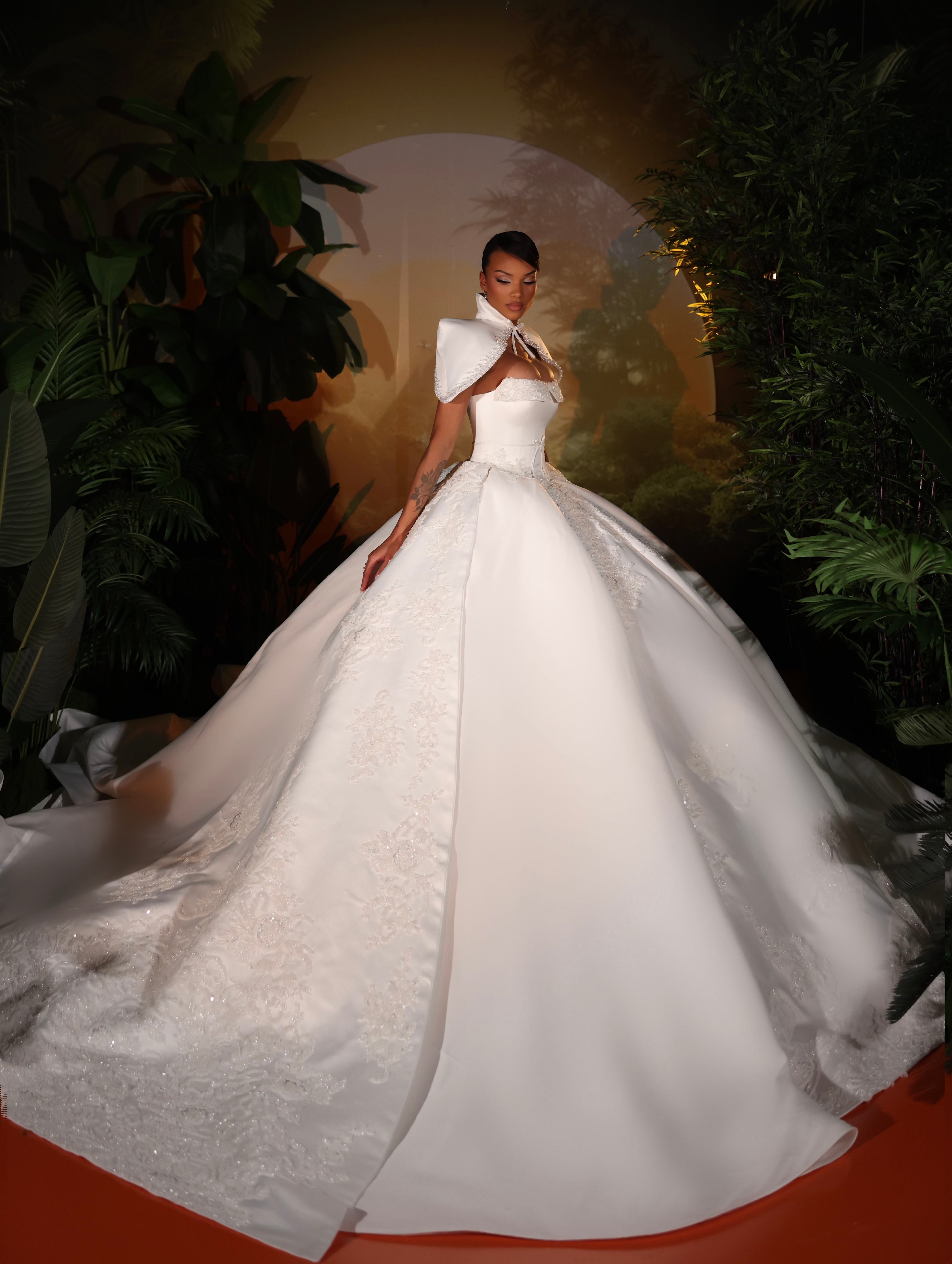 Emery - Pearl Cape Ballgown